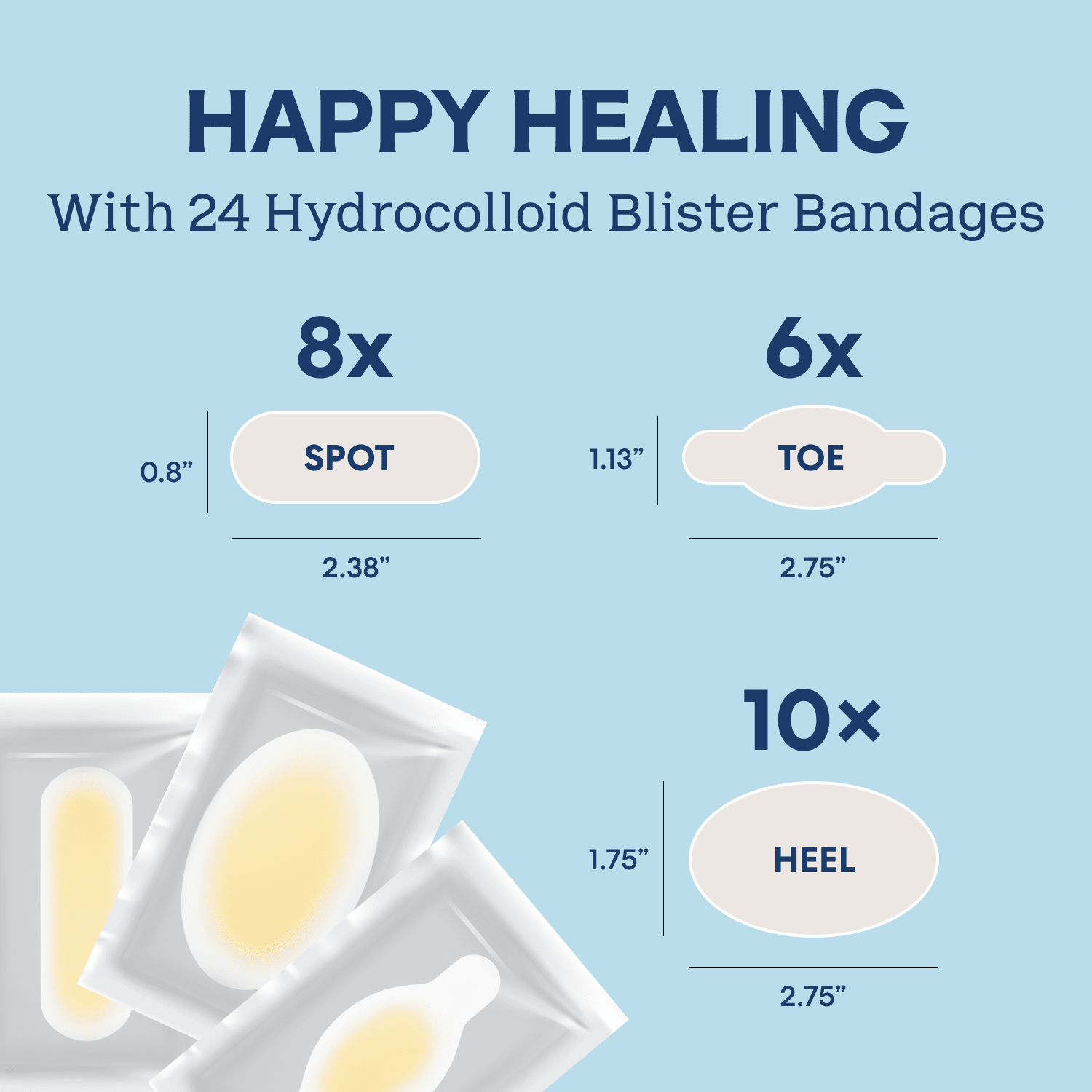 Dr. Frederick's Original Better Blister™ Bandages - 12ct - Water Resistant - 40% More Cushioning - Hydrocolloid Bandages for Foot, Toe, & Heel - Blister Pads for Prevention & Recovery - Variety Pack Blister Care Dr. Frederick's Original