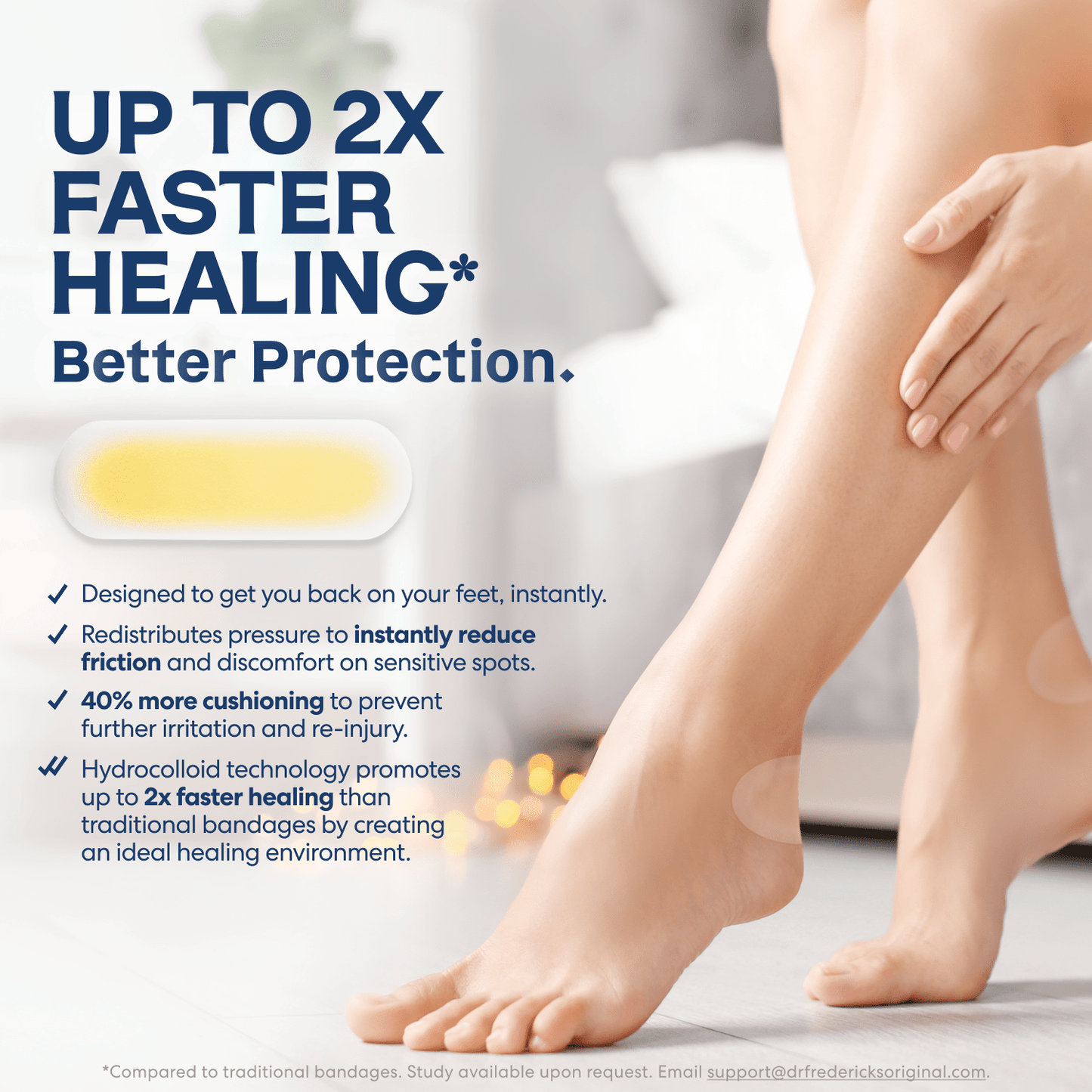 Dr. Frederick's Original Better Blister™ Bandages - 12ct - Water Resistant - 40% More Cushioning - Hydrocolloid Bandages for Foot, Toe, & Heel - Blister Pads for Prevention & Recovery - Variety Pack Blister Care Dr. Frederick's Original