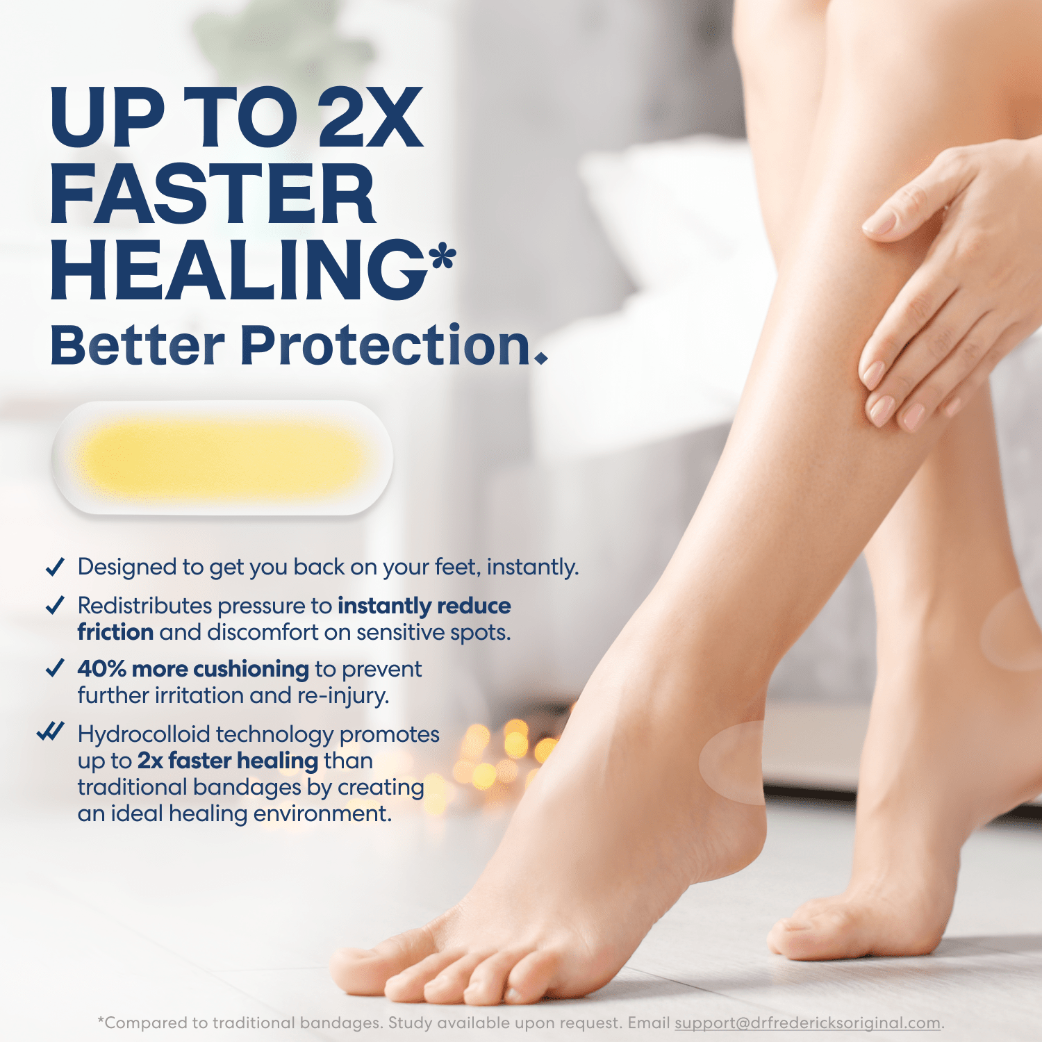 Dr. Frederick's Original Better Blister™ Bandages - 12ct - Water Resistant - 40% More Cushioning - Hydrocolloid Bandages for Foot, Toe, & Heel - Blister Pads for Prevention & Recovery - Variety Pack Blister Care Dr. Frederick's Original