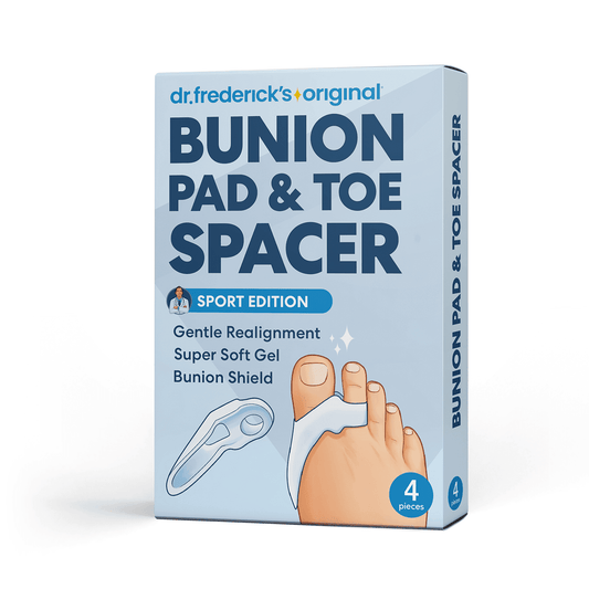Dr. Frederick's Original Sport Bunion Pads - 4 ct - Temporary Bunion Corrector - Toe Separator Gel Cushion - Relief for Women & Men Toe Care Dr. Frederick's Original