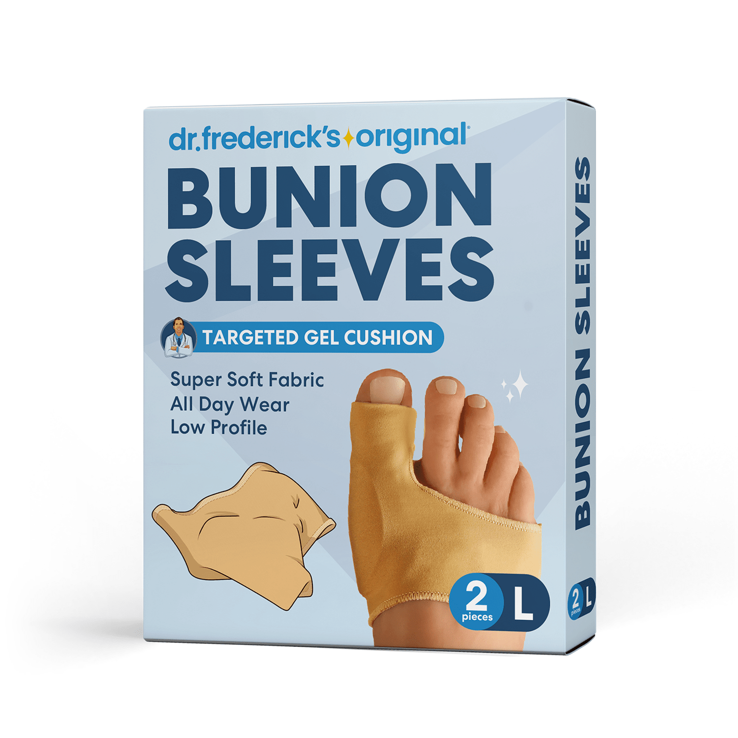 Dr. Frederick's Original Bunion Sleeves - 2 ct - Orthopedic Relief Socks for Pain - Gel Pad Cushion for Big Toe Foot Pain Dr. Frederick's Original Large – W7-14 | M6.5-13