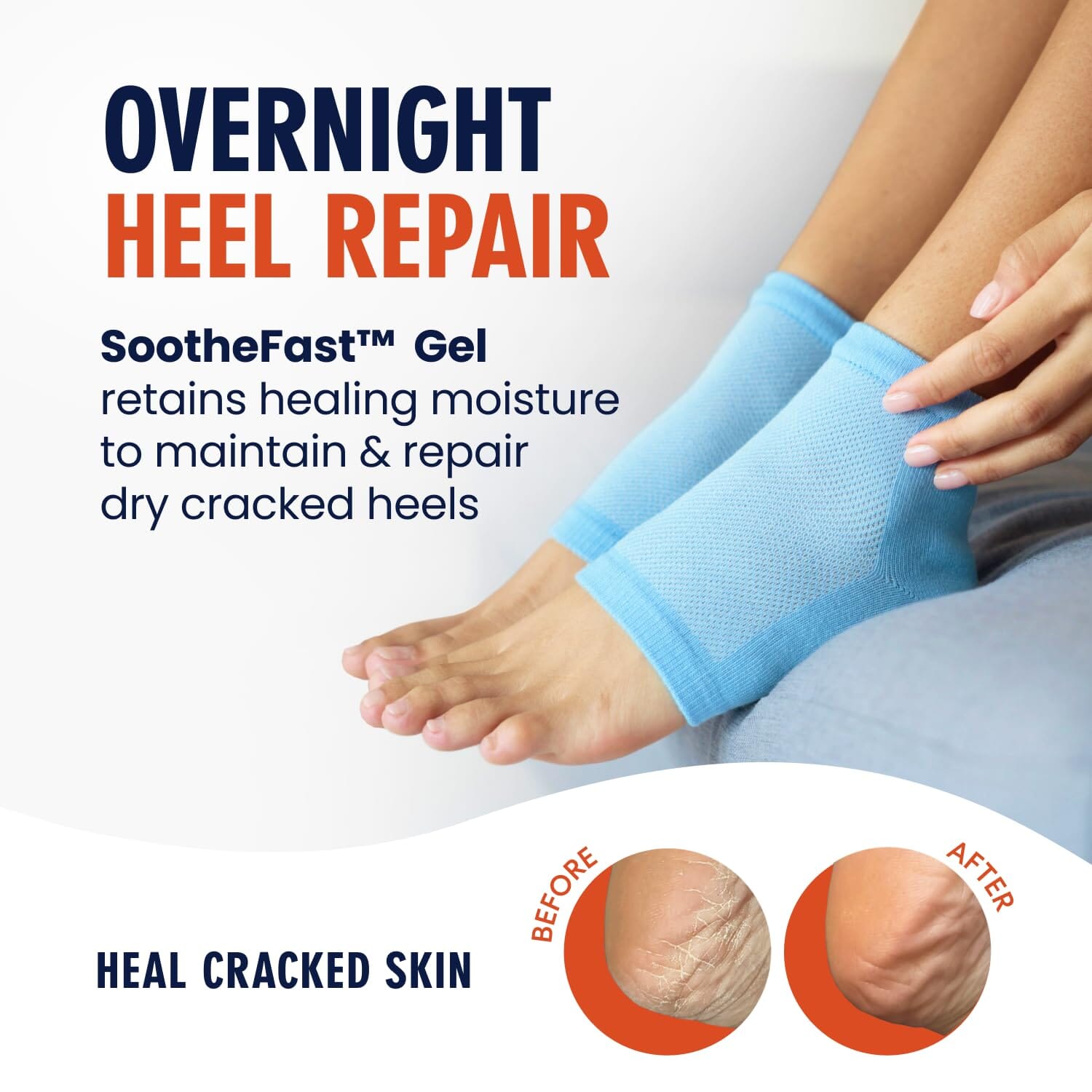 Dr. Frederick's Original Moisturizing Heel Socks for Cracked Heel Treatment - 6 Pairs - Socks for Dry Feet - Cracked Skin Repair & Overnight Hydration - Foot Care for Women & Men - Power Pack Cracked Heel Dr. Frederick's Original