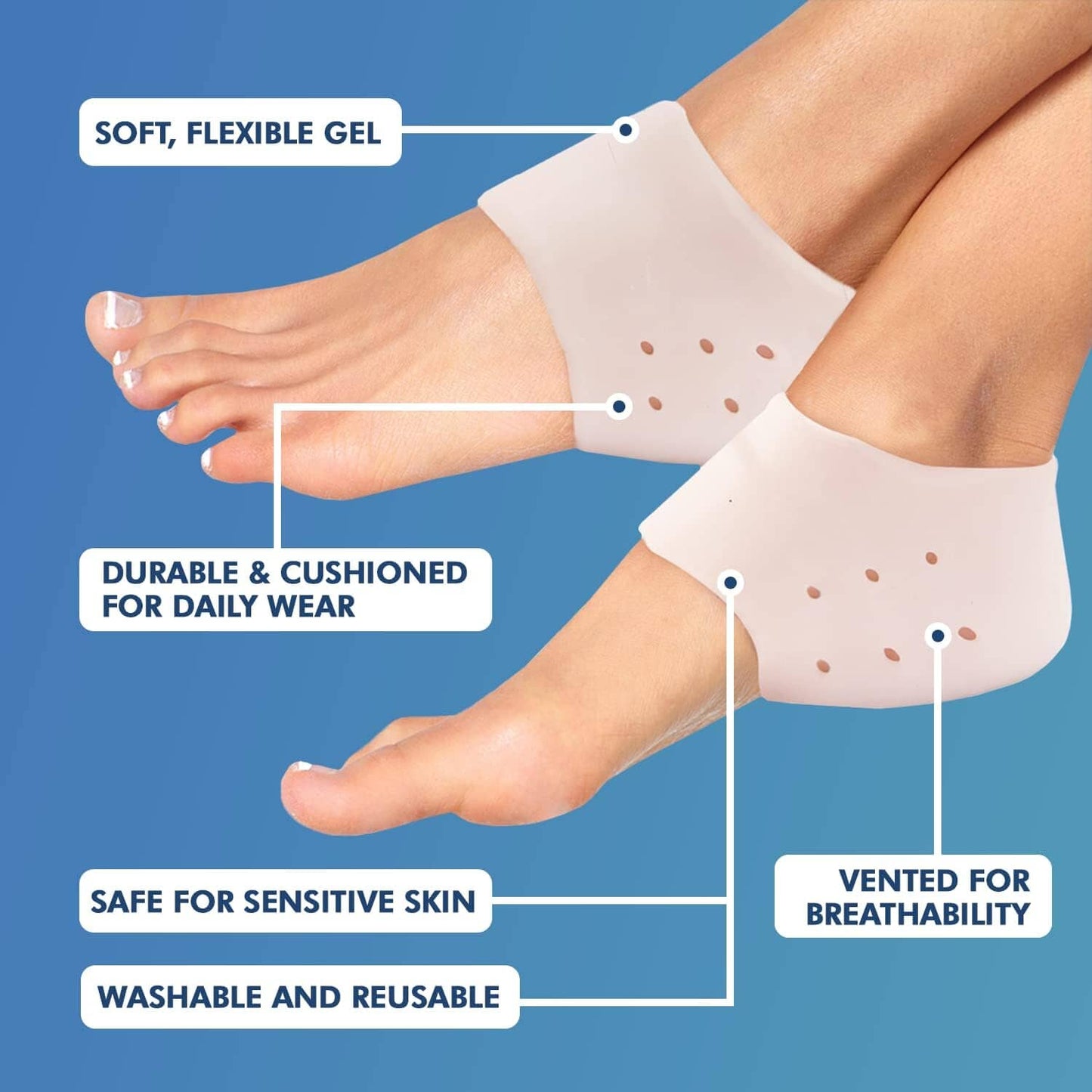 Dr. Frederick's Original Gel Heel Guards - 4 ct - Soft Heel Protectors for Plantar Fasciitis, Spur Pain & Gout - Comfortable Inserts for Shoes Foot Pain Dr. Frederick's Original