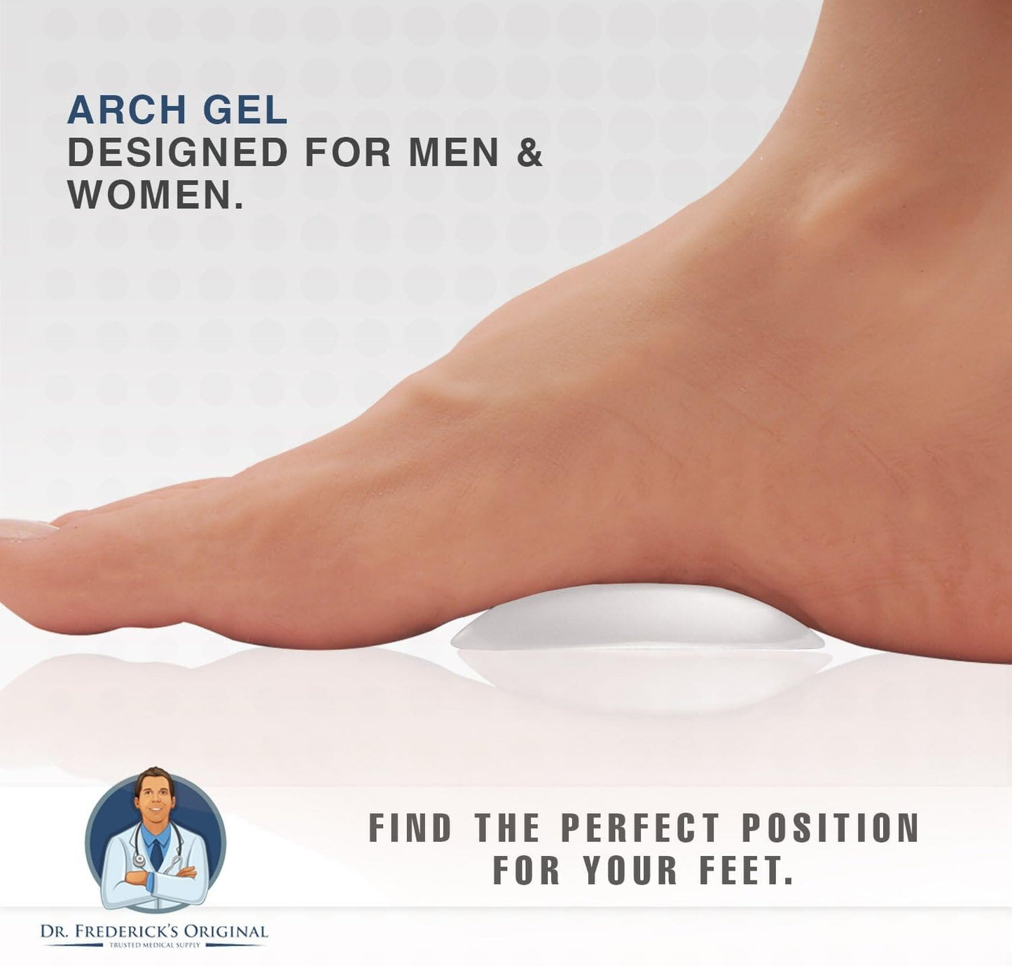 Dr. Frederick's Original Peel & Stick Foot Arch Support Gel Pads - 6 Pieces - High Arch Cushions - Relieves Pain from PES Cavus Foot Pain Dr. Frederick's Original