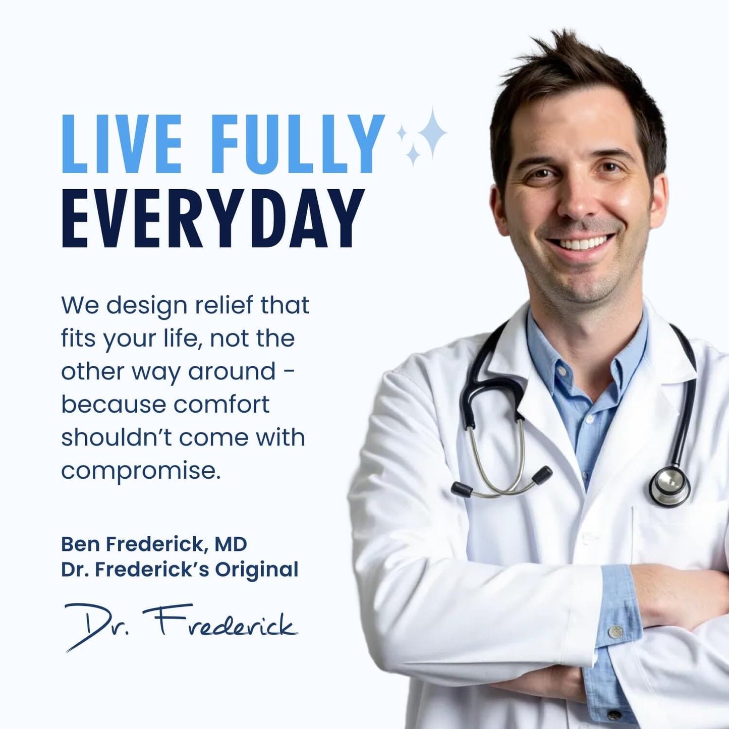 Dr. Frederick's Original Trigger Finger Splint - Mallet Splint & Brace for Arthritis, Injury, & Sprain - Fits Index, Middle, & Ring Fingers - Adjustable for All-Day Comfort - Doctor-Developed (Small) Dr. Frederick's Original