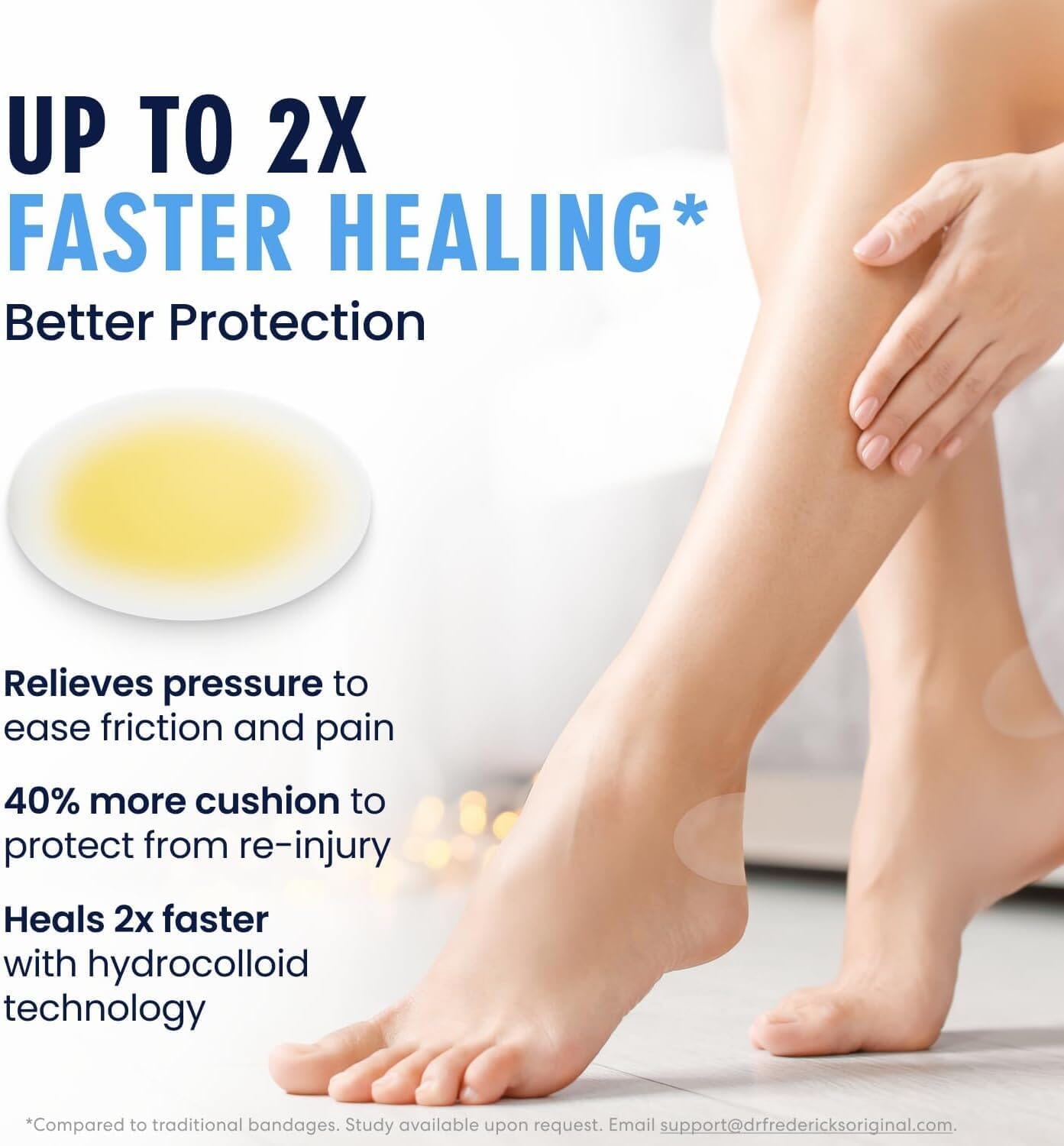 Dr. Frederick's Original Better Blister™ Bandages - 12ct - Water Resistant - 40% More Cushioning - Hydrocolloid Bandages for Foot, Toe, & Heel - Blister Pads for Prevention & Recovery - Variety Pack Foot Pain Dr. Frederick's Original