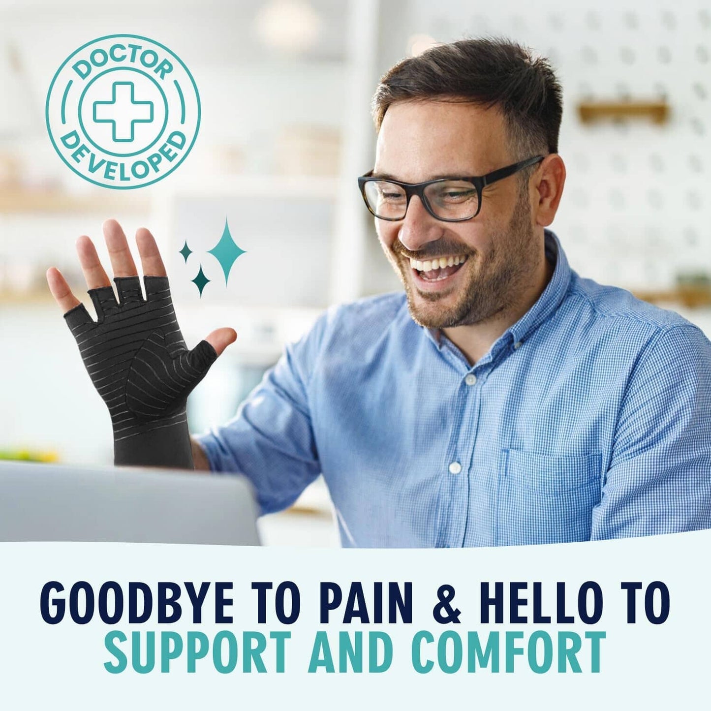 Dr. Frederick's Original Copper Comfort Gloves - 2 Gloves - Great for Typing and Everyday Activities - Fit Guaranteed Hand Pain Dr. Frederick's Original