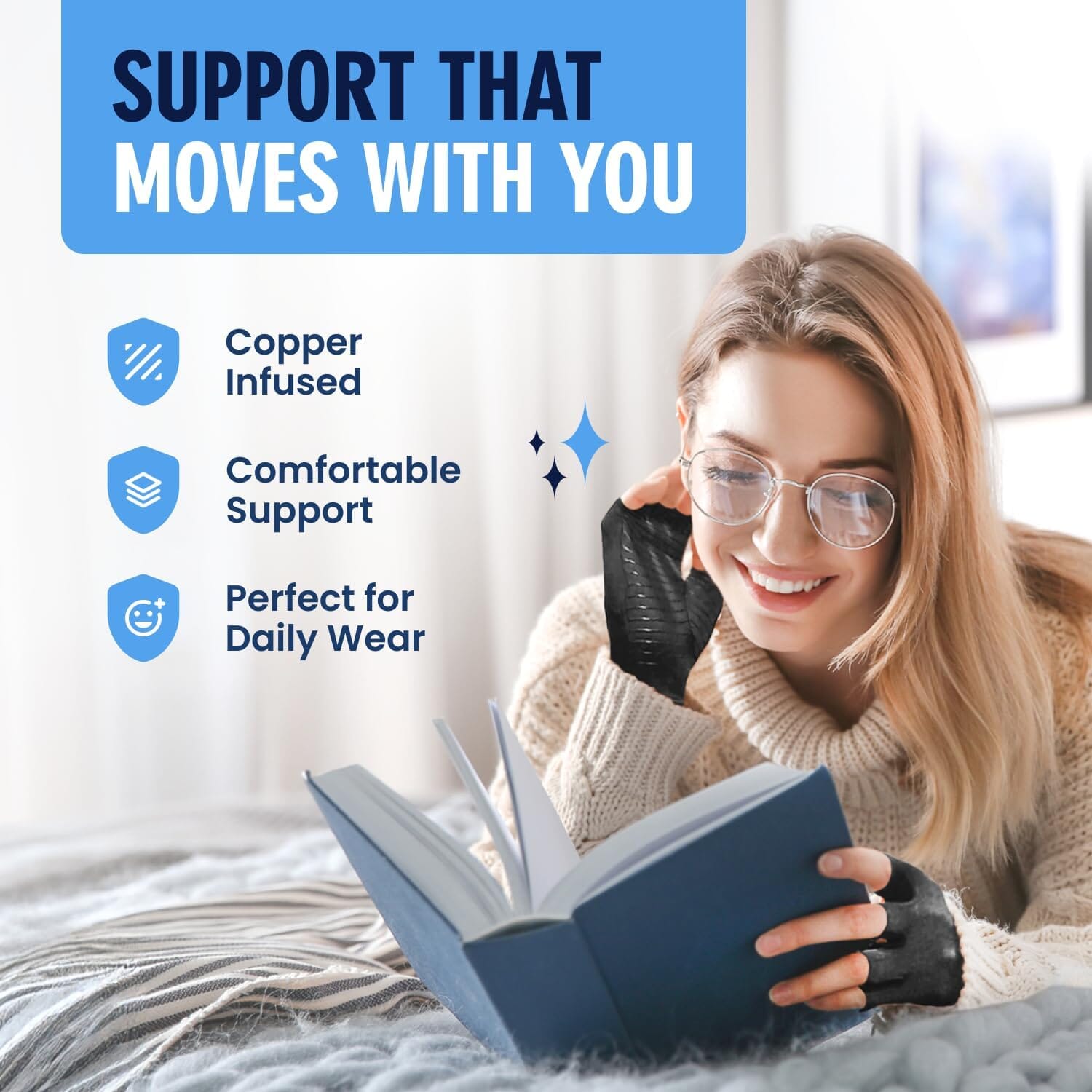 Dr. Frederick's Original Copper Comfort Gloves - 2 Gloves - Great for Typing and Everyday Activities - Fit Guaranteed Hand Pain Dr. Frederick's Original