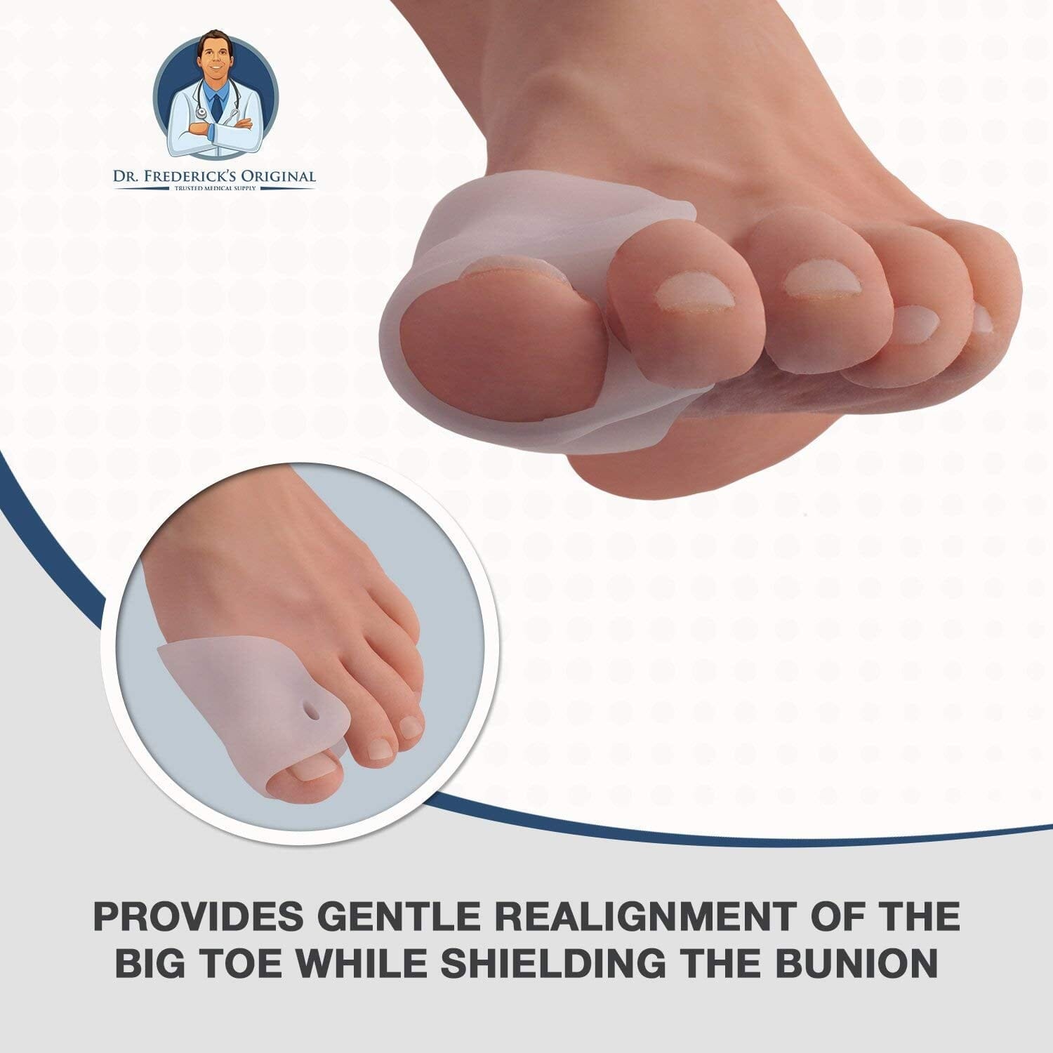 Dr. Frederick's Original Covered Toe Spacers - Gel Shields - 4 Pieces - Bunion Pain Relief Foot Pain Dr. Frederick's Original