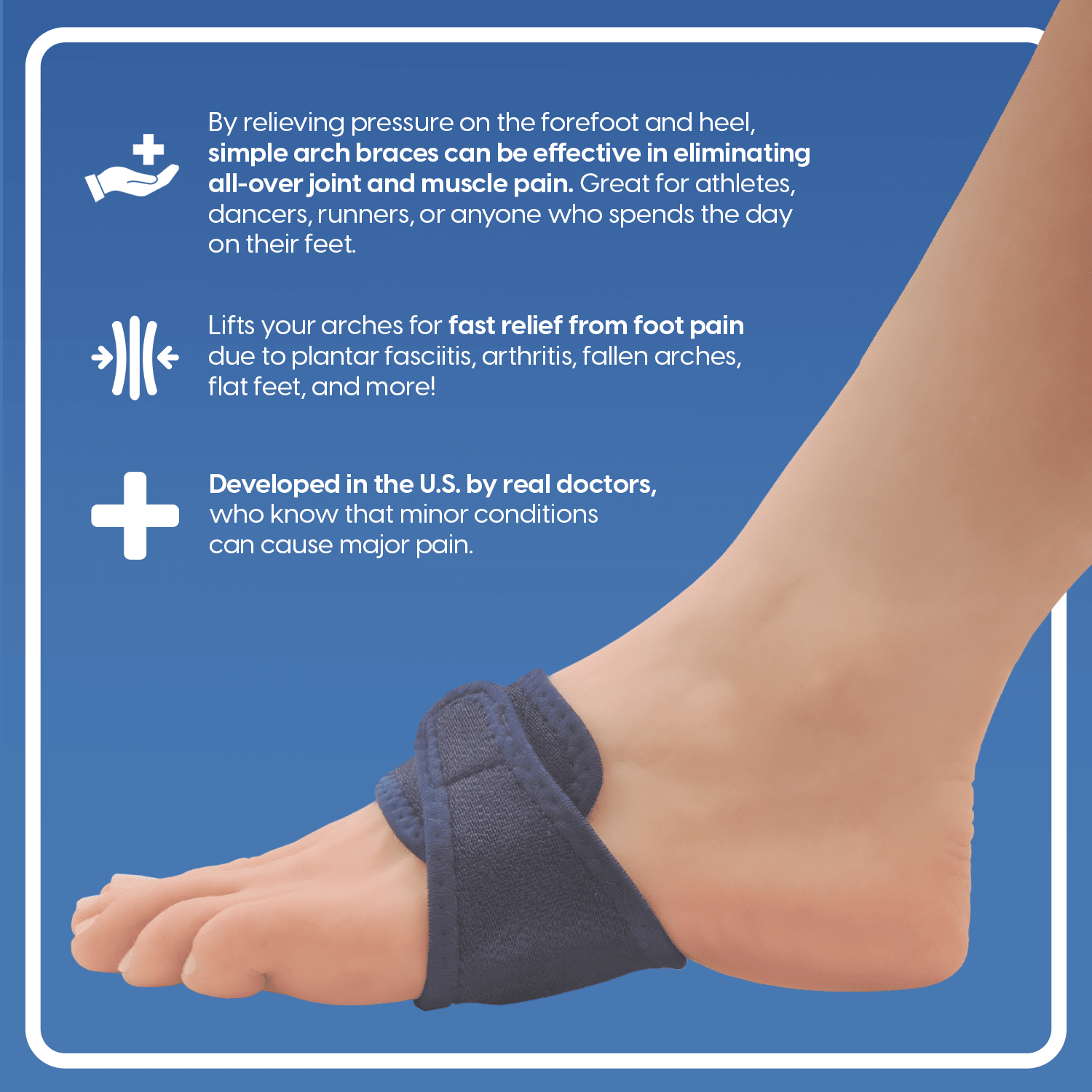 Dr. Frederick's Original Arch Support Brace - 2 ct - Orthotic Wraps for Plantar Fasciitis & Flat Feet - Foot Pain Relief for Men & Women Foot Pain Dr. Frederick's Original