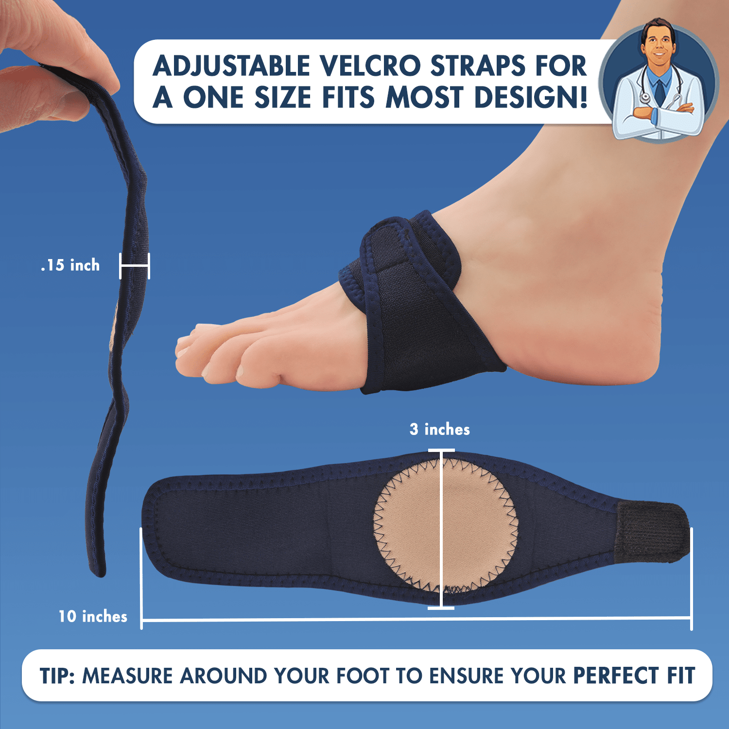 Dr. Frederick's Original Arch Support Brace - 2 ct - Orthotic Wraps for Plantar Fasciitis & Flat Feet - Foot Pain Relief for Men & Women Foot Pain Dr. Frederick's Original