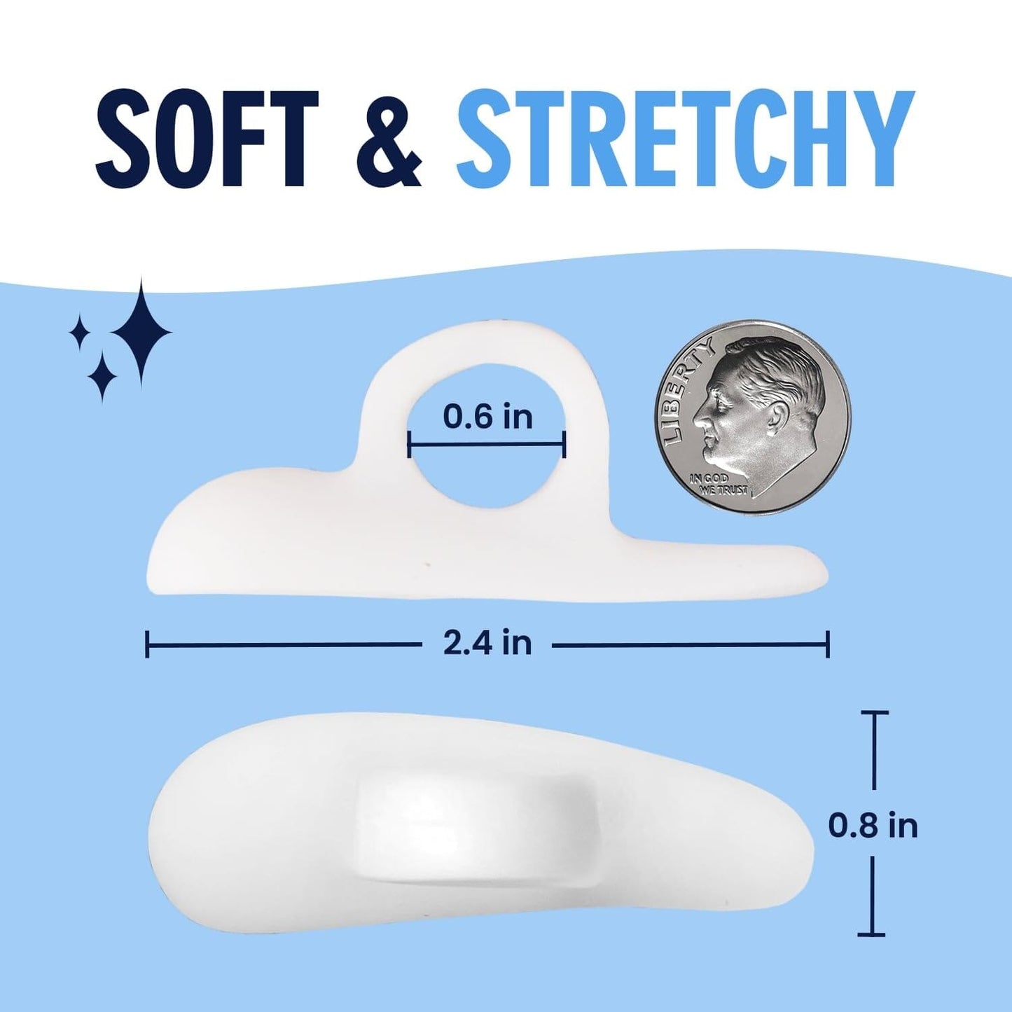 Dr. Frederick's Original Hammer Toe Gels - 2 Pairs - Hammertoe Support Crest for Women & Men - Cushion & Temporary Splint for Toe Alignment, Crooked Toes, and Pain Relief - White - 1 Loop Design Foot Pain Dr. Frederick's Original