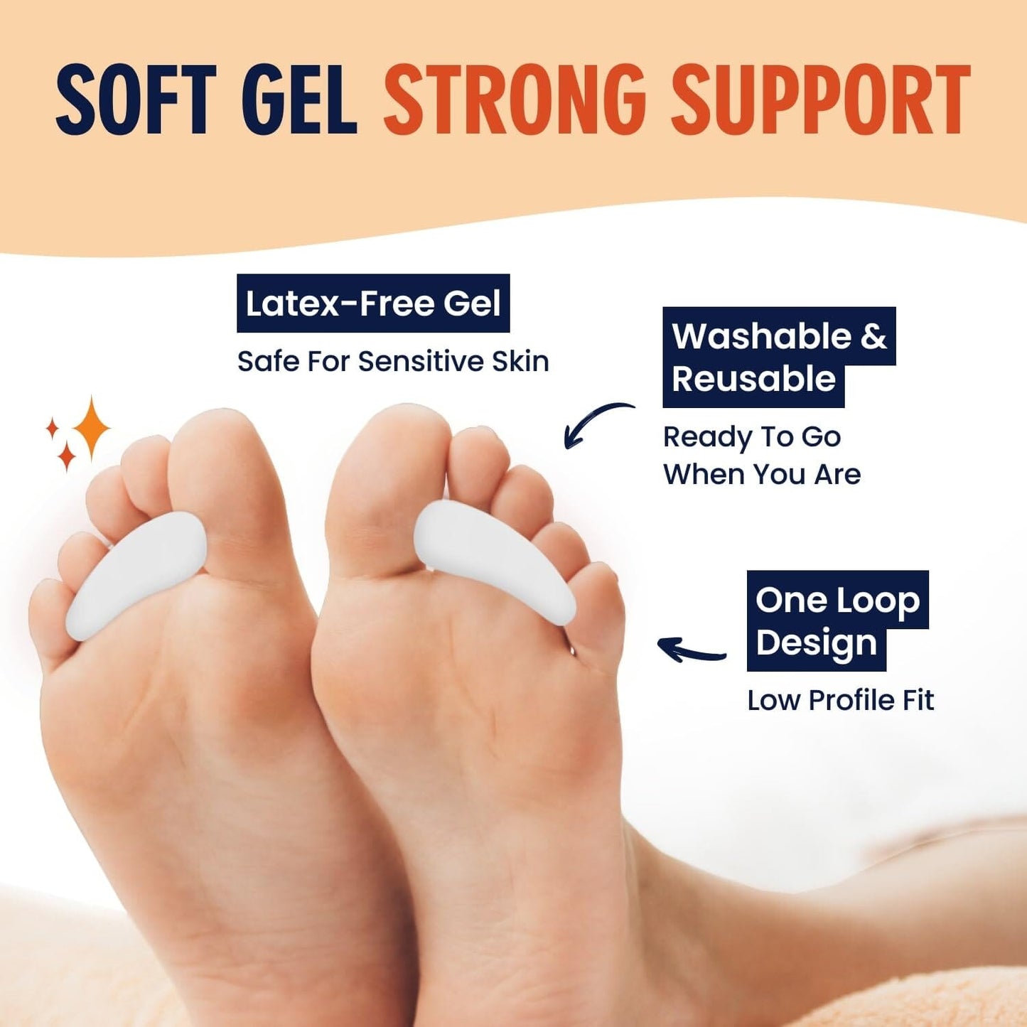 Dr. Frederick's Original Hammer Toe Gels - 2 Pairs - Hammertoe Support Crest for Women & Men - Cushion & Temporary Splint for Toe Alignment, Crooked Toes, and Pain Relief - White - 1 Loop Design Foot Pain Dr. Frederick's Original
