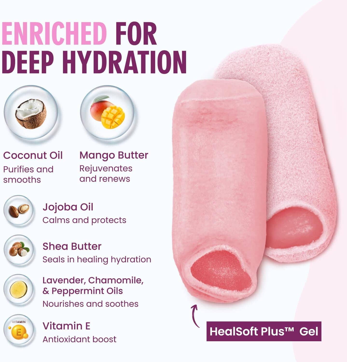 Dr. Frederick's Original Moisturizing Gel Socks for Men & Women -- Dry Feet & Cracked Heel Treatment -- Full Foot Gel Lining with Mango Butter, Shea Butter, Jojoba & Coconut Oil Dr. Frederick's Original
