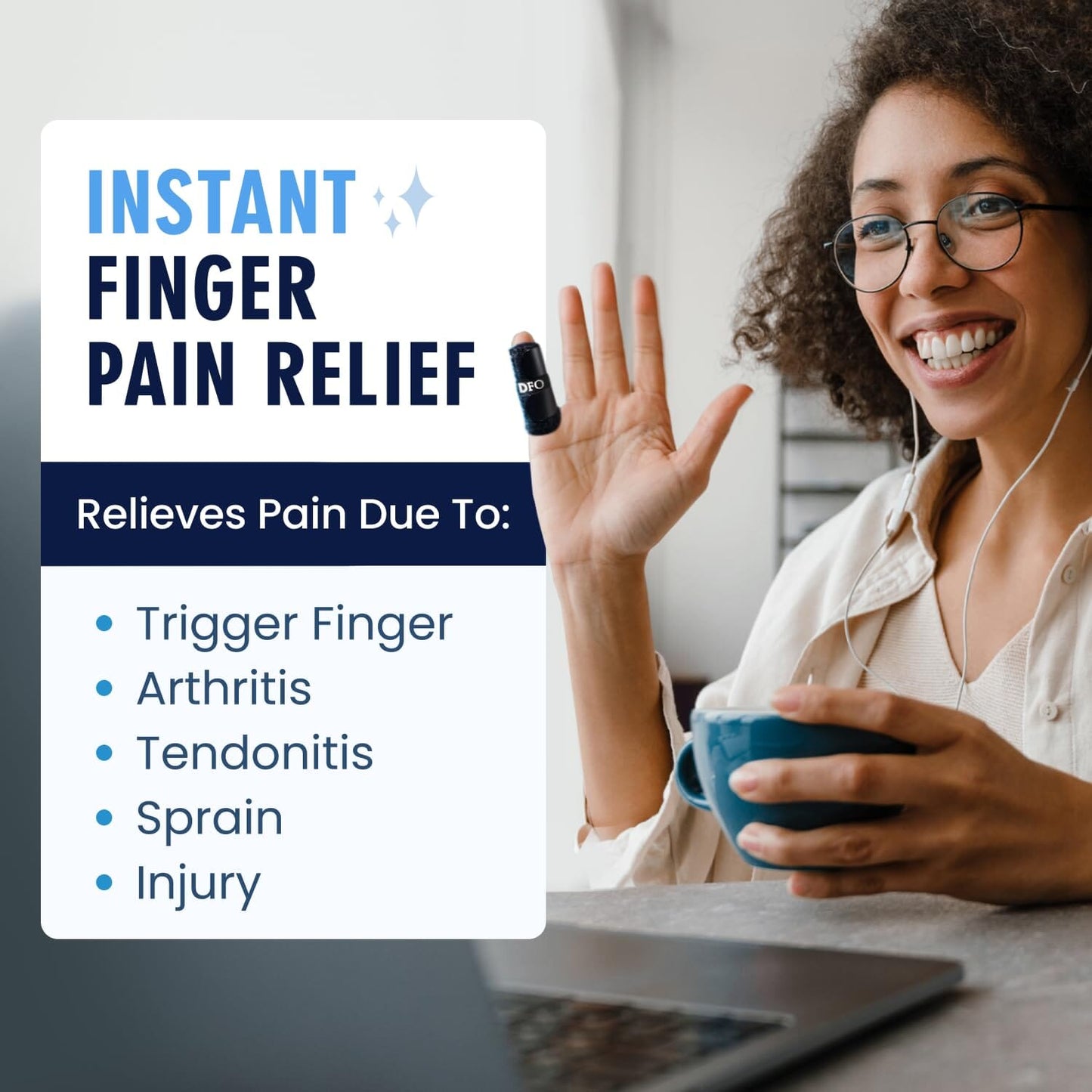 Dr. Frederick's Original Trigger Finger Splint - Mallet Splint & Brace for Arthritis, Injury, & Sprain - Fits Index, Middle, & Ring Fingers - Adjustable for All-Day Comfort - Doctor-Developed (Small) Dr. Frederick's Original