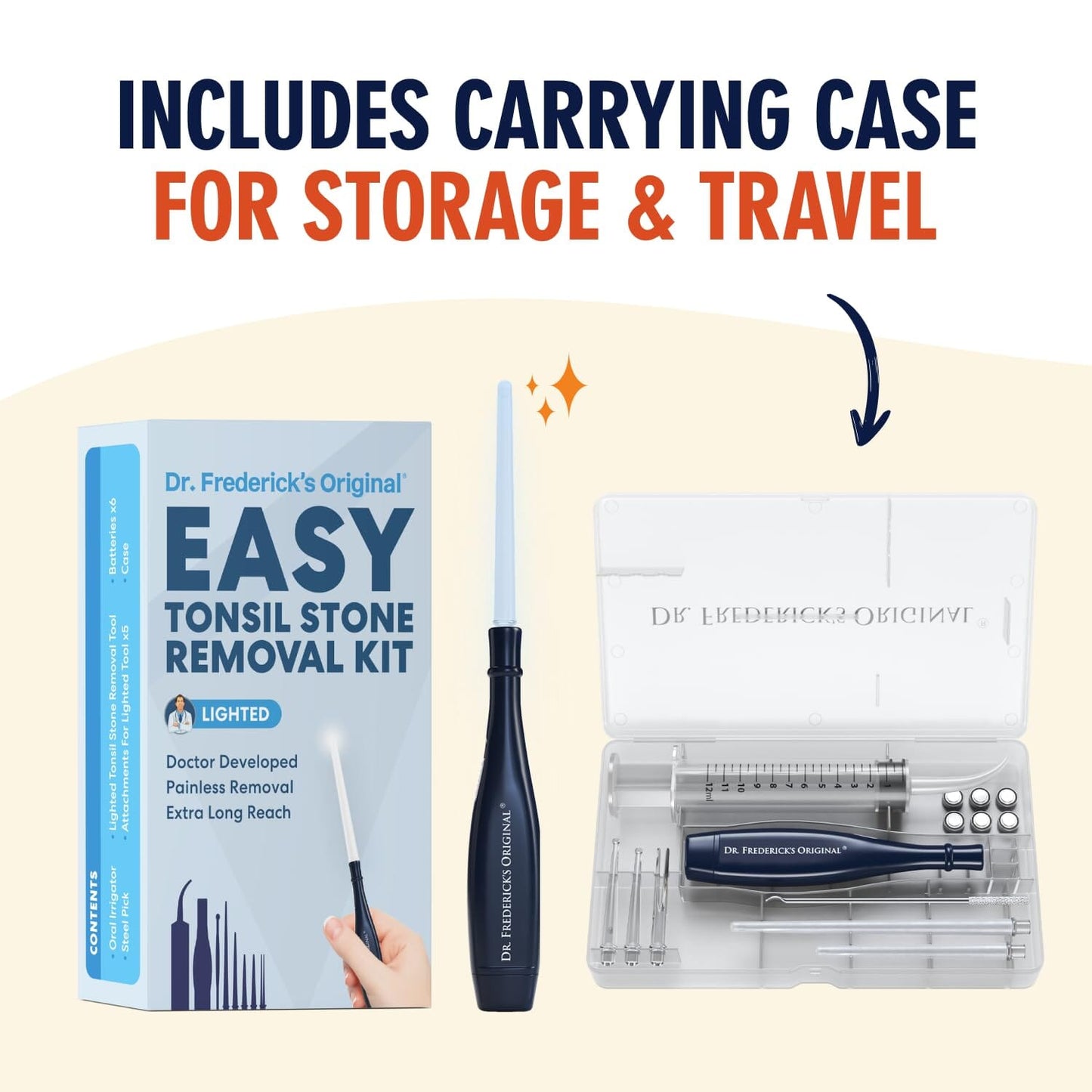 Dr. Frederick's Original Easy Tonsil Stone Remover Kit - Fast Painless Tonsillolith Removal Tool - Fight Bad Breath - Pick and Oral Irrigator - 8 Pieces Dental Care Dr. Frederick's Original