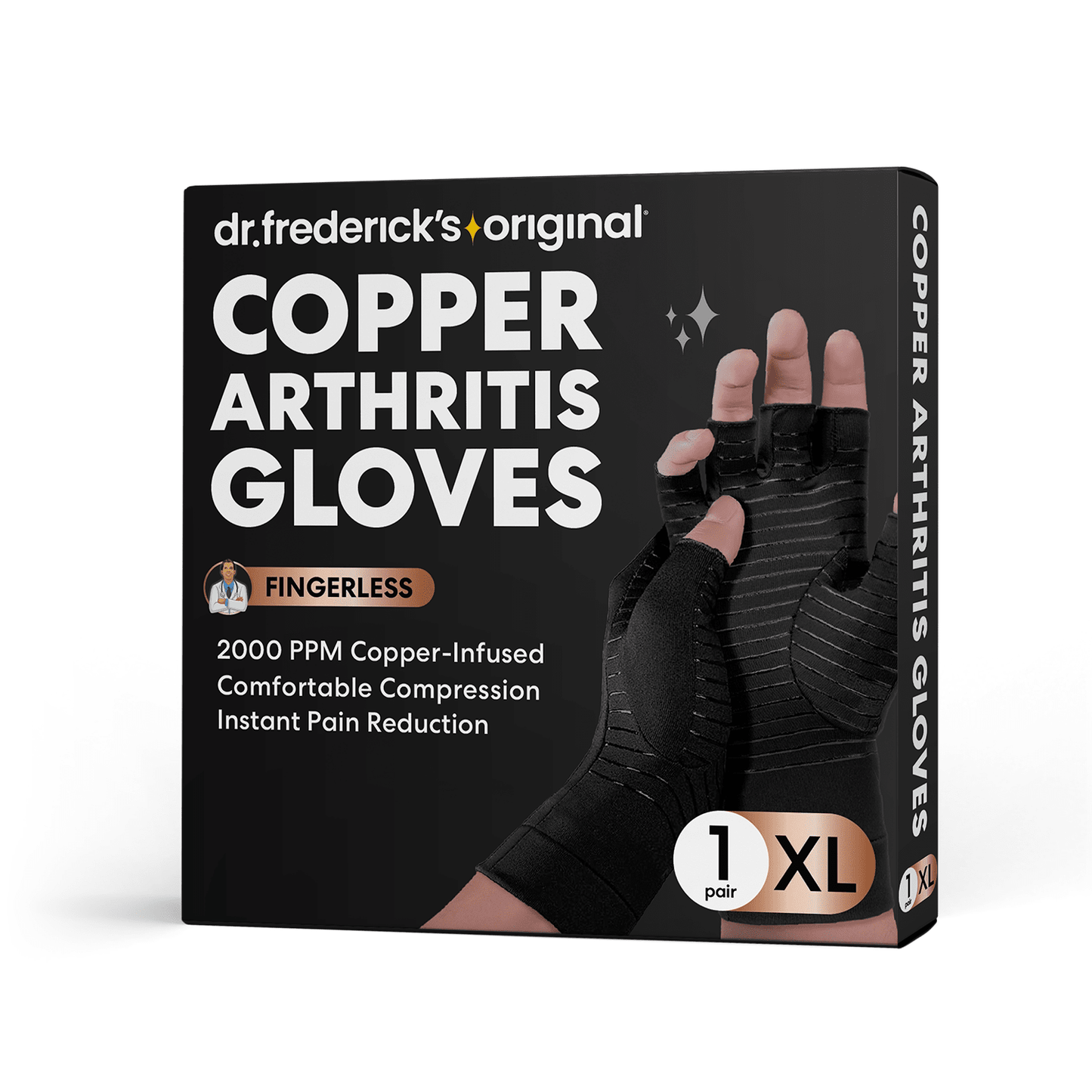 Dr. Frederick's Original Copper Comfort Gloves - 2 Gloves - Great for Typing and Everyday Activities - Fit Guaranteed Compression Wear Dr. Frederick's Original Extra Large