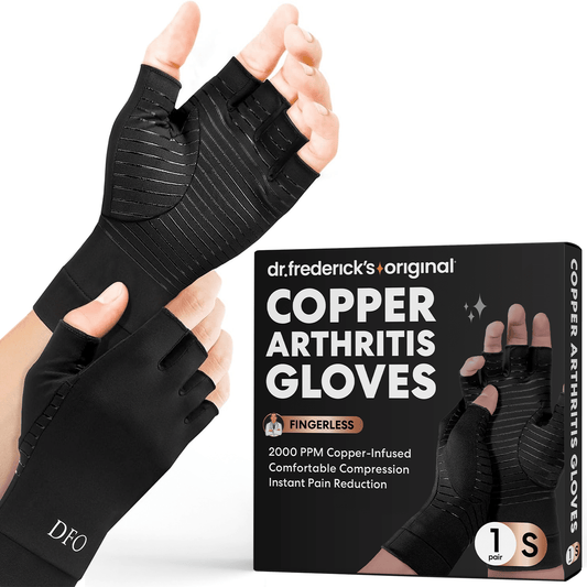 Dr. Frederick's Original Copper Comfort Gloves - 2 Gloves - Great for Typing and Everyday Activities - Fit Guaranteed Hand Pain Dr. Frederick's Original Small