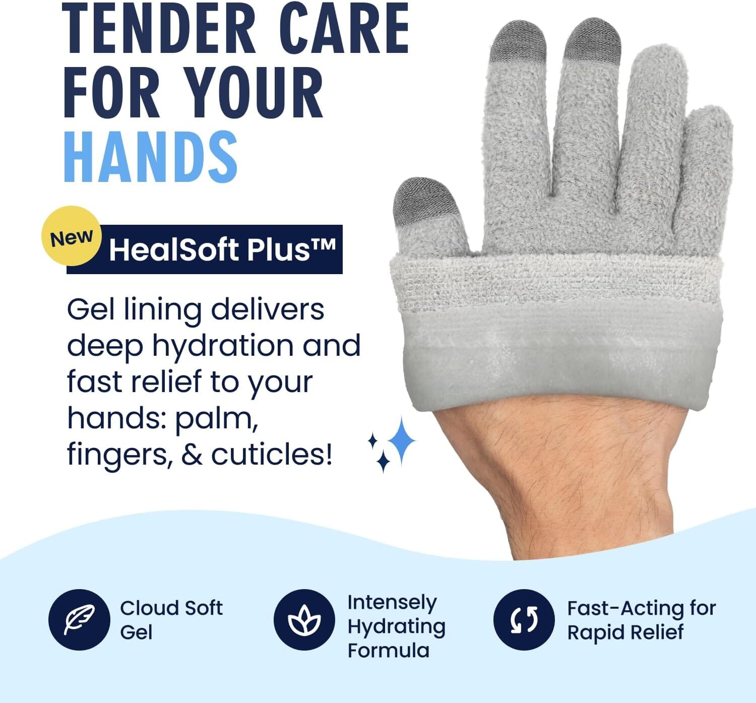 Dr. Frederick's Original Moisturizing Gel Gloves -- Deep Moisturizing and Fast Relief for Dry Hands -- Touchscreen-Friendly -- Mango Butter, Shea Butter, Jojoba, & Coconut Oil Dr. Frederick's Original