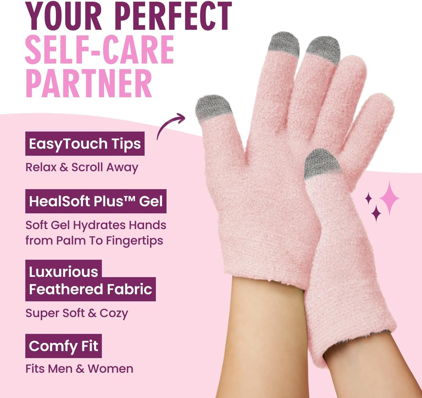 Dr. Frederick's Original Moisturizing Gel Gloves -- Deep Moisturizing and Fast Relief for Dry Hands -- Touchscreen-Friendly -- Mango Butter, Shea Butter, Jojoba, & Coconut Oil Dr. Frederick's Original