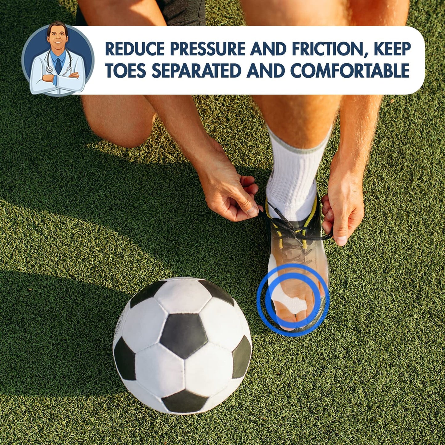 Dr. Frederick's Original Sport Bunion Pads - 4 ct - Temporary Bunion Corrector - Toe Separator Gel Cushion - Relief for Women & Men Foot Pain Dr. Frederick's Original