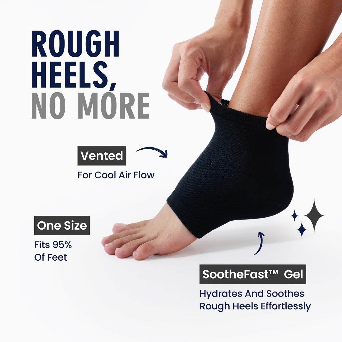 Dr. Frederick's Original Moisturizing Heel Socks for Cracked Heel Treatment - 2 Pairs - Stop Cracked Heels in Their Tracks