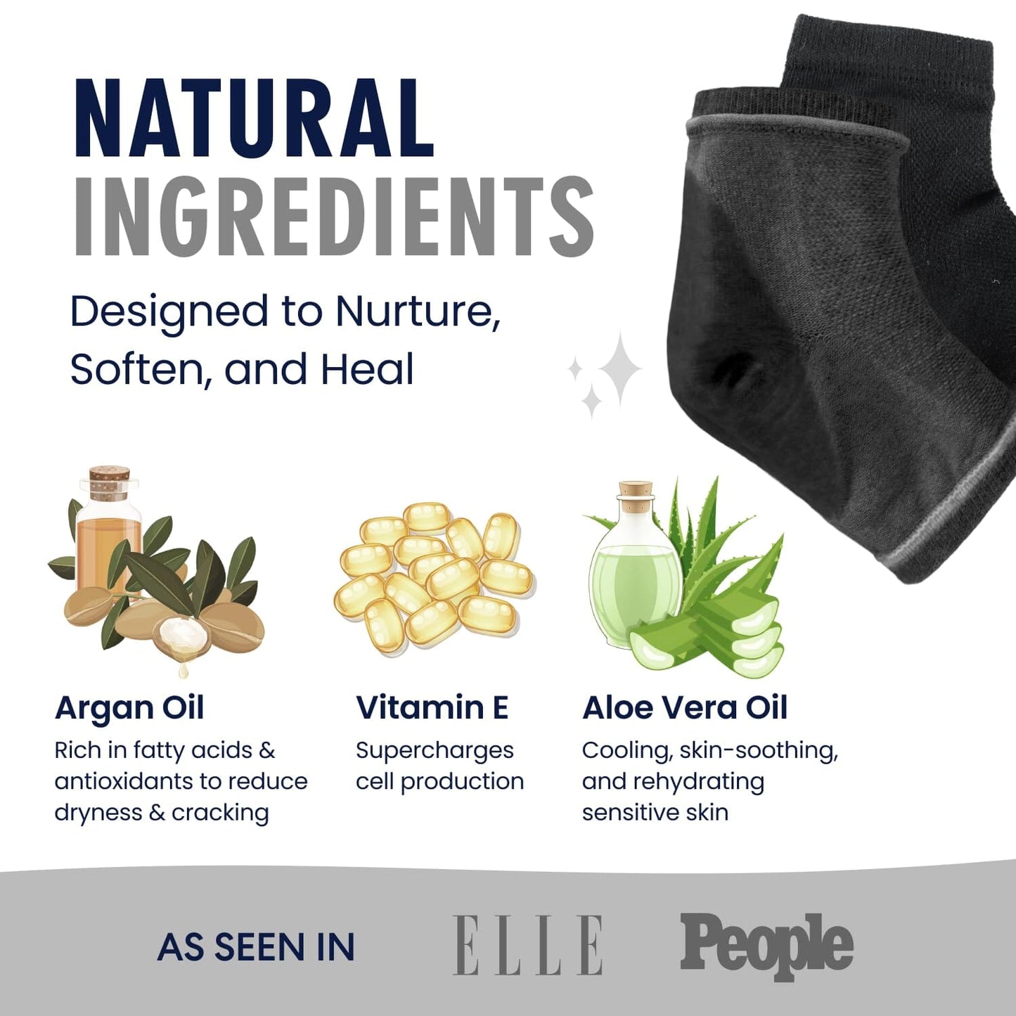 Dr. Frederick's Original Moisturizing Heel Socks for Cracked Heel Treatment - 2 Pairs - Stop Cracked Heels in Their Tracks