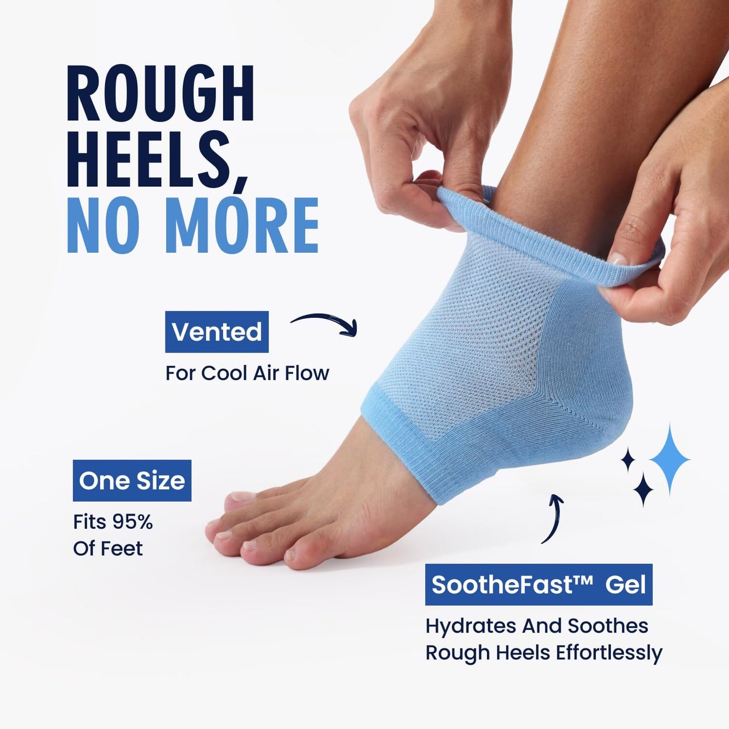 Dr. Frederick's Original Moisturizing Heel Socks for Cracked Heel Treatment - 2 Pairs - Stop Cracked Heels in Their Tracks