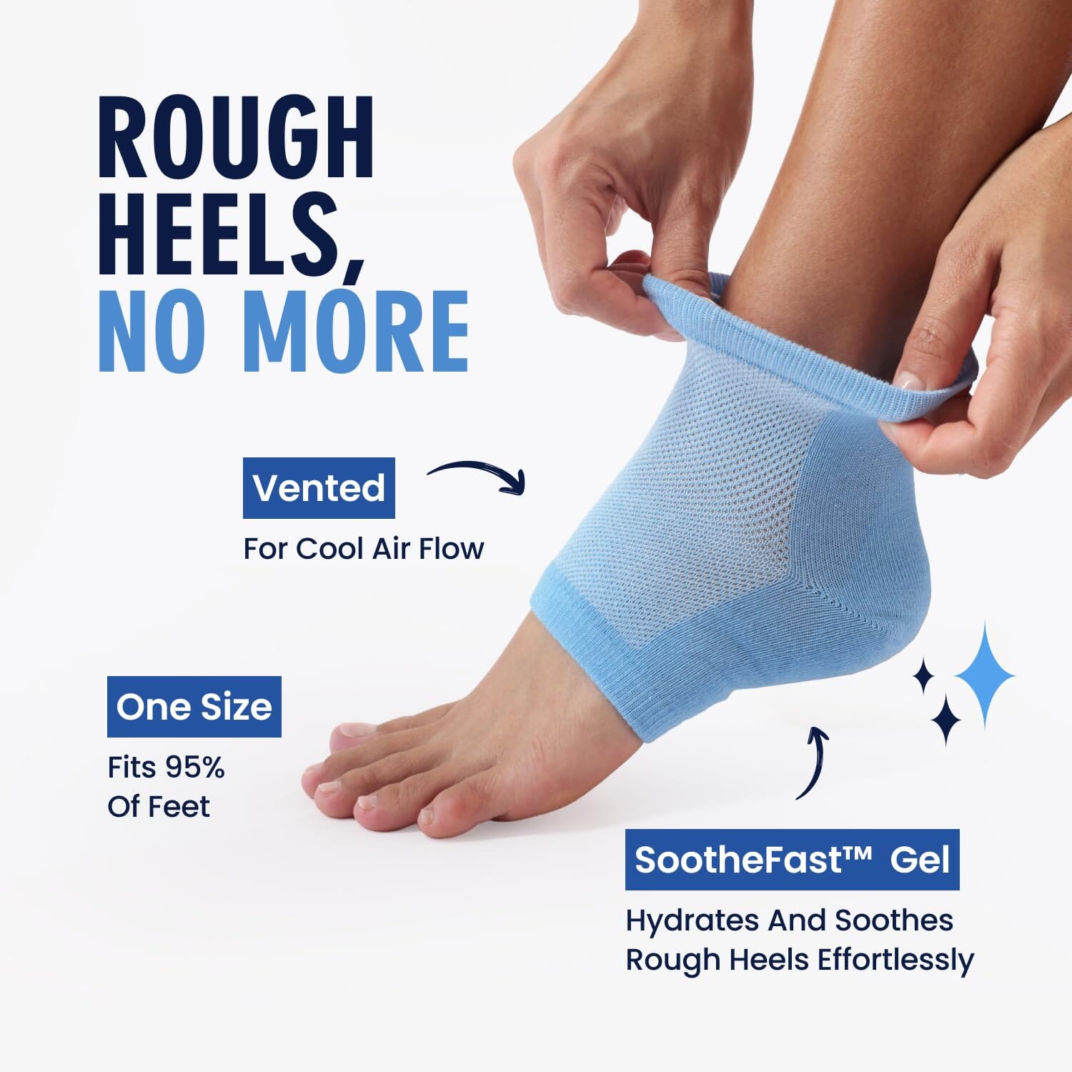 Dr. Frederick's Original Moisturizing Heel Socks for Cracked Heel Treatment - 2 Pairs - Stop Cracked Heels in Their Tracks Cracked Heel Dr. Frederick's Original