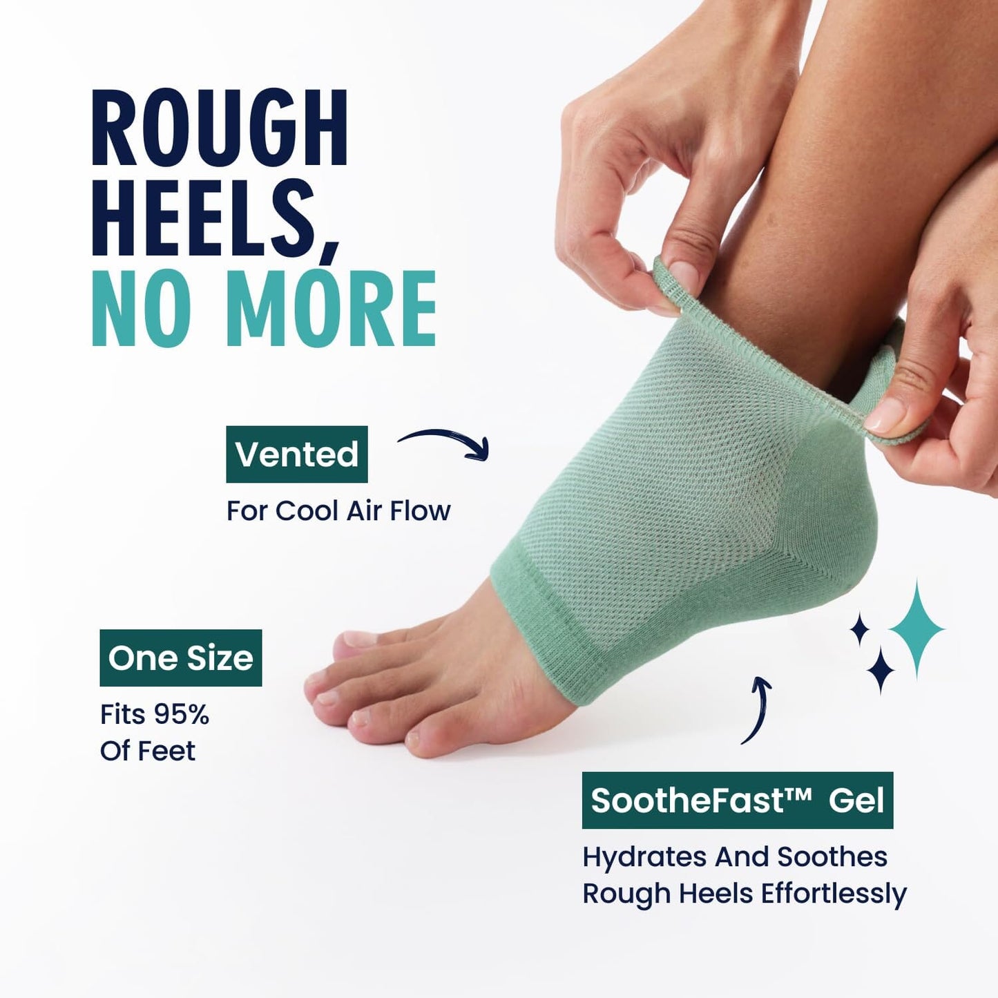 Dr. Frederick's Original Moisturizing Heel Socks for Cracked Heel Treatment - 2 Pairs - Stop Cracked Heels in Their Tracks