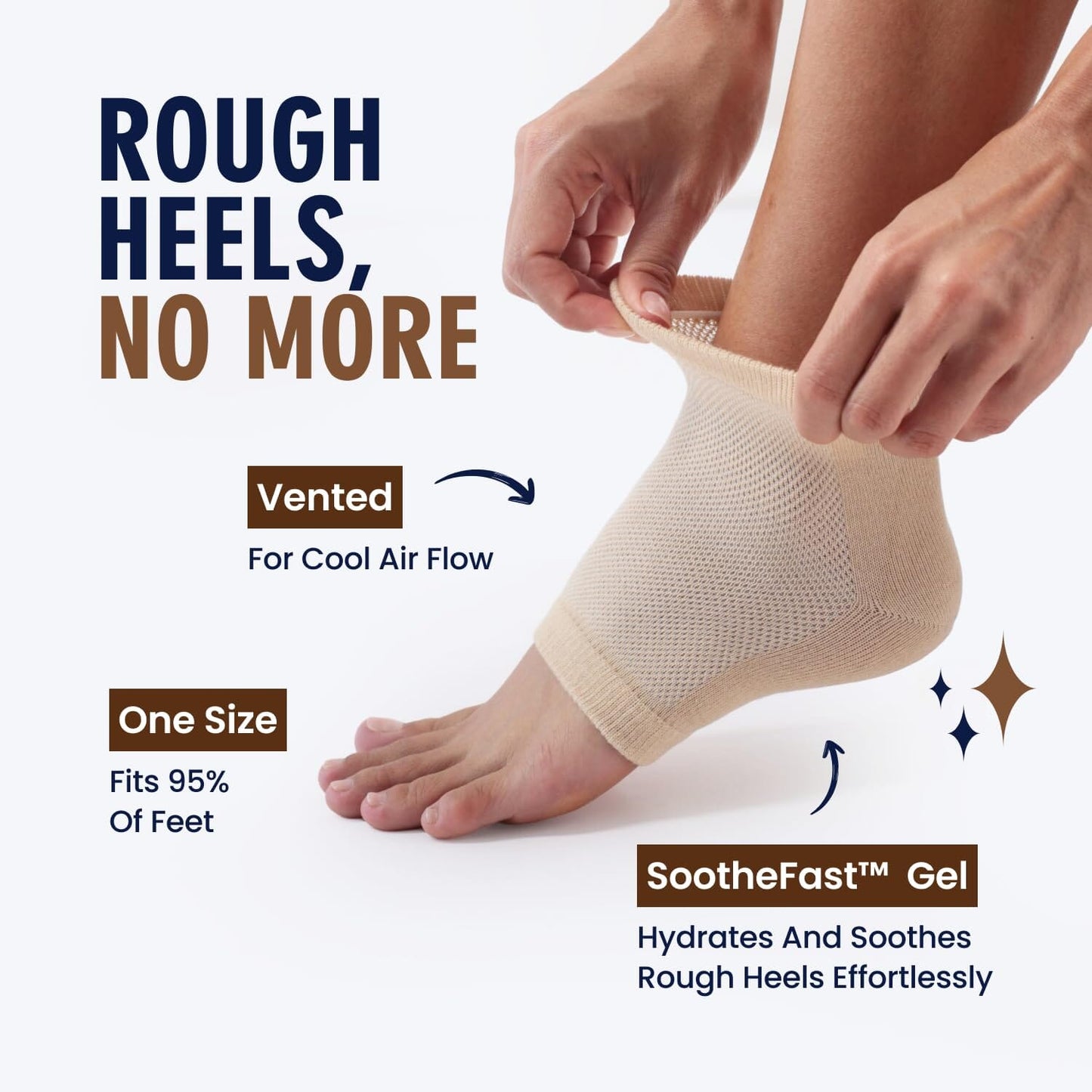Dr. Frederick's Original Moisturizing Heel Socks for Cracked Heel Treatment - 2 Pairs - Stop Cracked Heels in Their Tracks