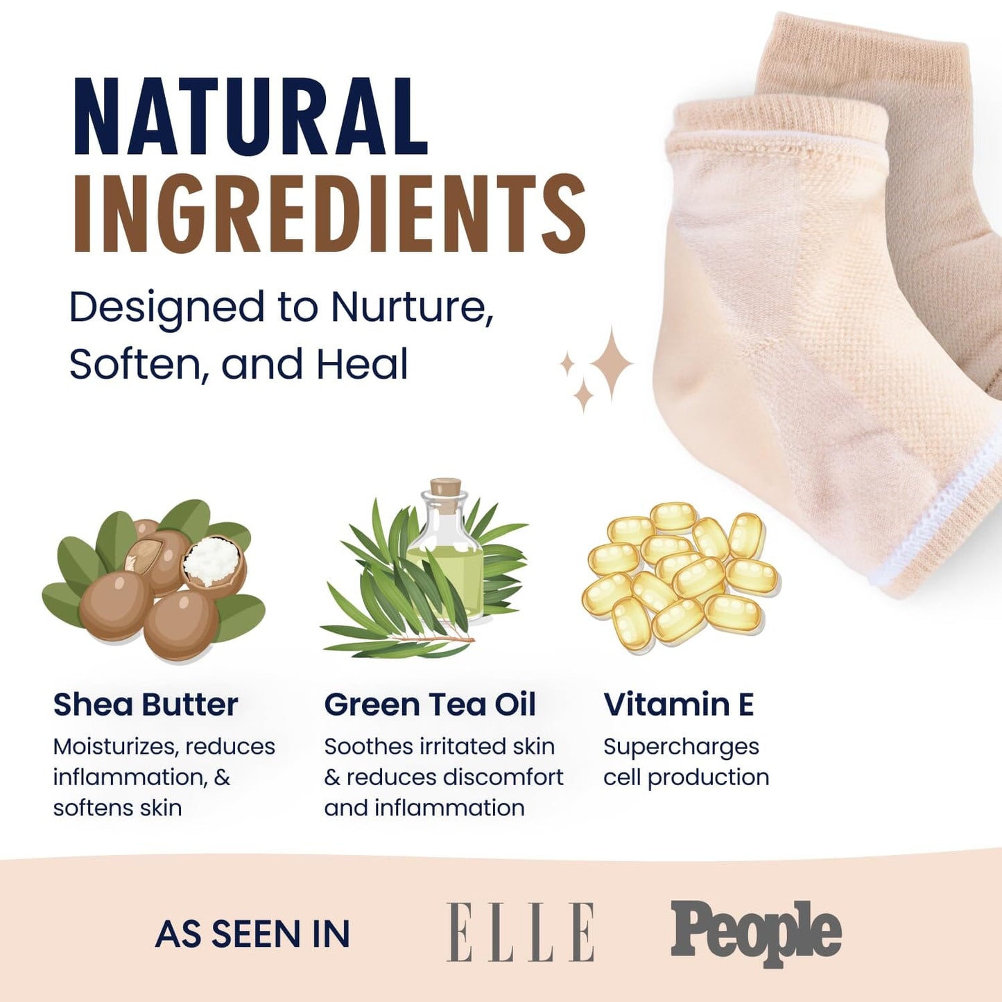 Dr. Frederick's Original Moisturizing Heel Socks for Cracked Heel Treatment - 2 Pairs - Stop Cracked Heels in Their Tracks