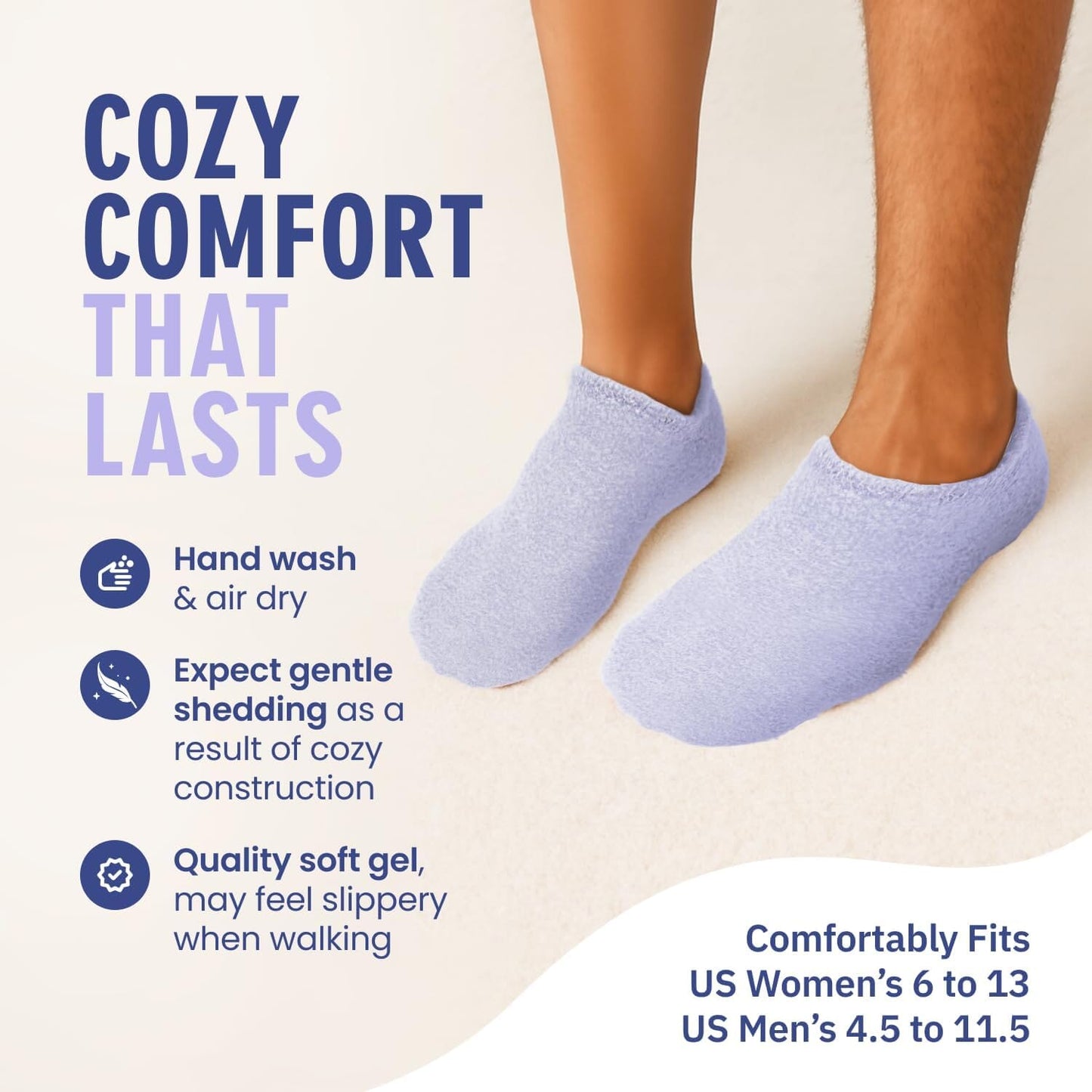Dr. Frederick's Original Moisturizing Gel Socks for Men & Women -- Dry Feet & Cracked Heel Treatment -- Full Foot Gel Lining with Mango Butter, Shea Butter, Jojoba & Coconut Oil Dr. Frederick's Original