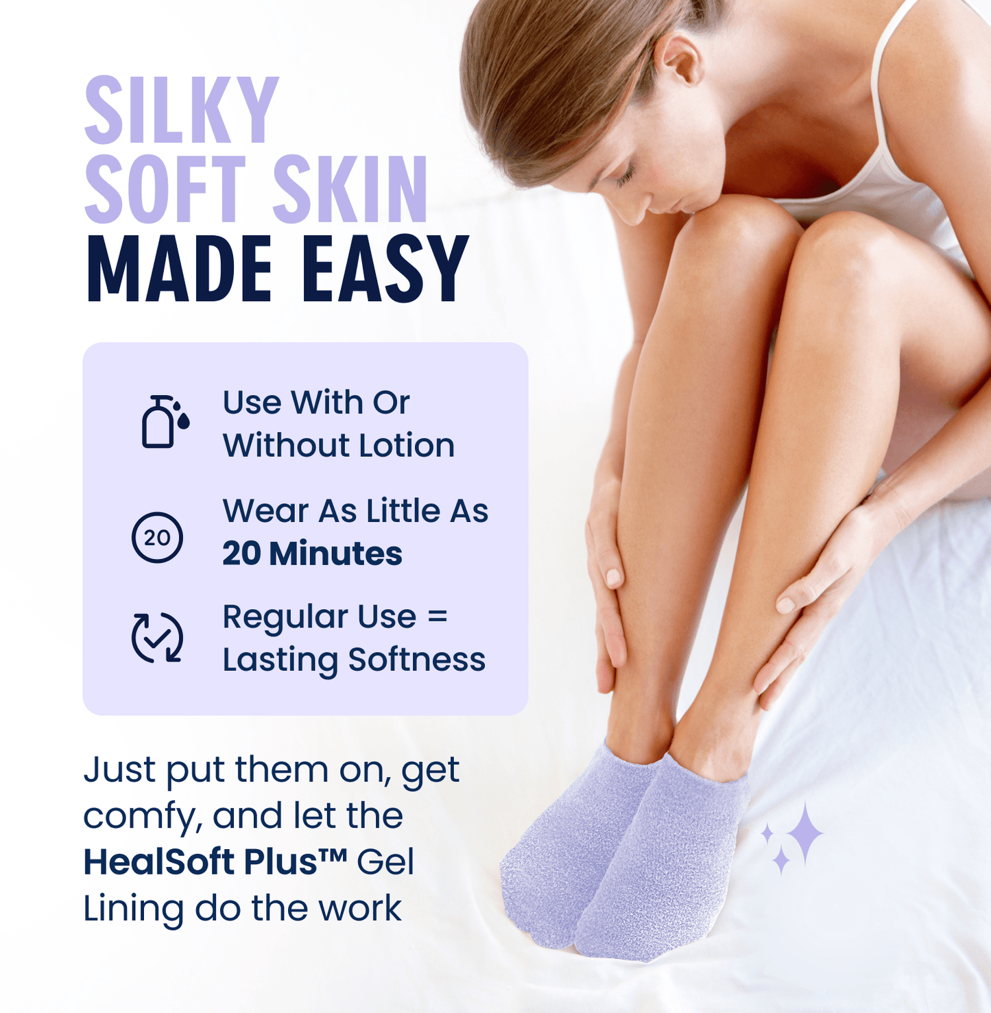 Dr. Frederick's Original Moisturizing Gel Socks for Men & Women -- Dry Feet & Cracked Heel Treatment -- Full Foot Gel Lining with Mango Butter, Shea Butter, Jojoba & Coconut Oil Moisturizing Therapy Dr. Frederick's Original