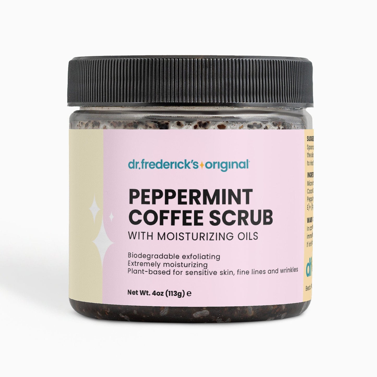 Dr. Frederick's Original Peppermint Coffee Scrub - Exfoliating Hand & Foot Scrub with Organic Coffee, Coconut Oil & Sea Salt - Moisturizing Treatment for Dry Cracked Heels & Rough Hands (4oz) Moisturizing Therapy Dr. Frederick's Original 