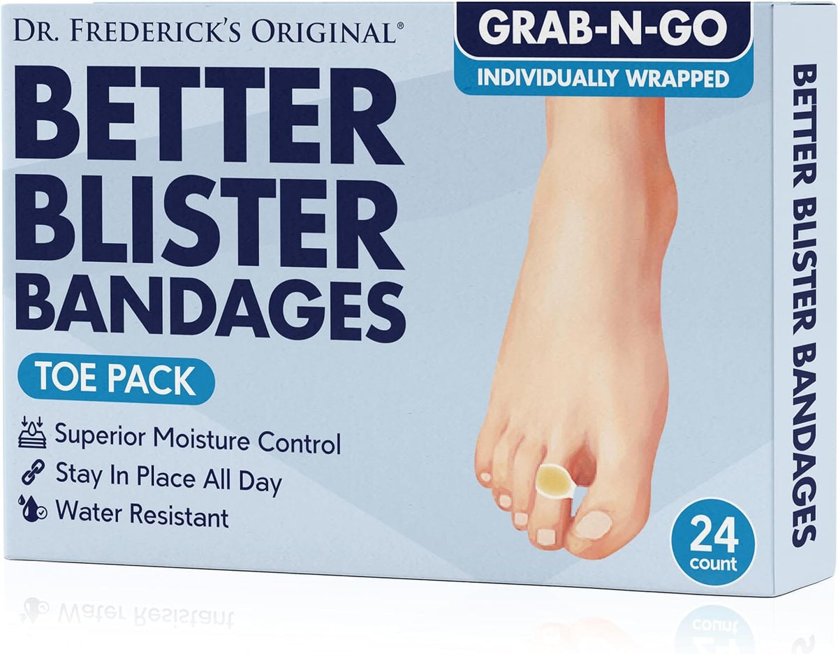 Dr. Frederick&#39;s Original Better Blister Bandages -- for Rapid Blister Prevention &amp; Recovery Foot Pain Dr. Frederick&#39;s Original 24 Count - Toe Pack 