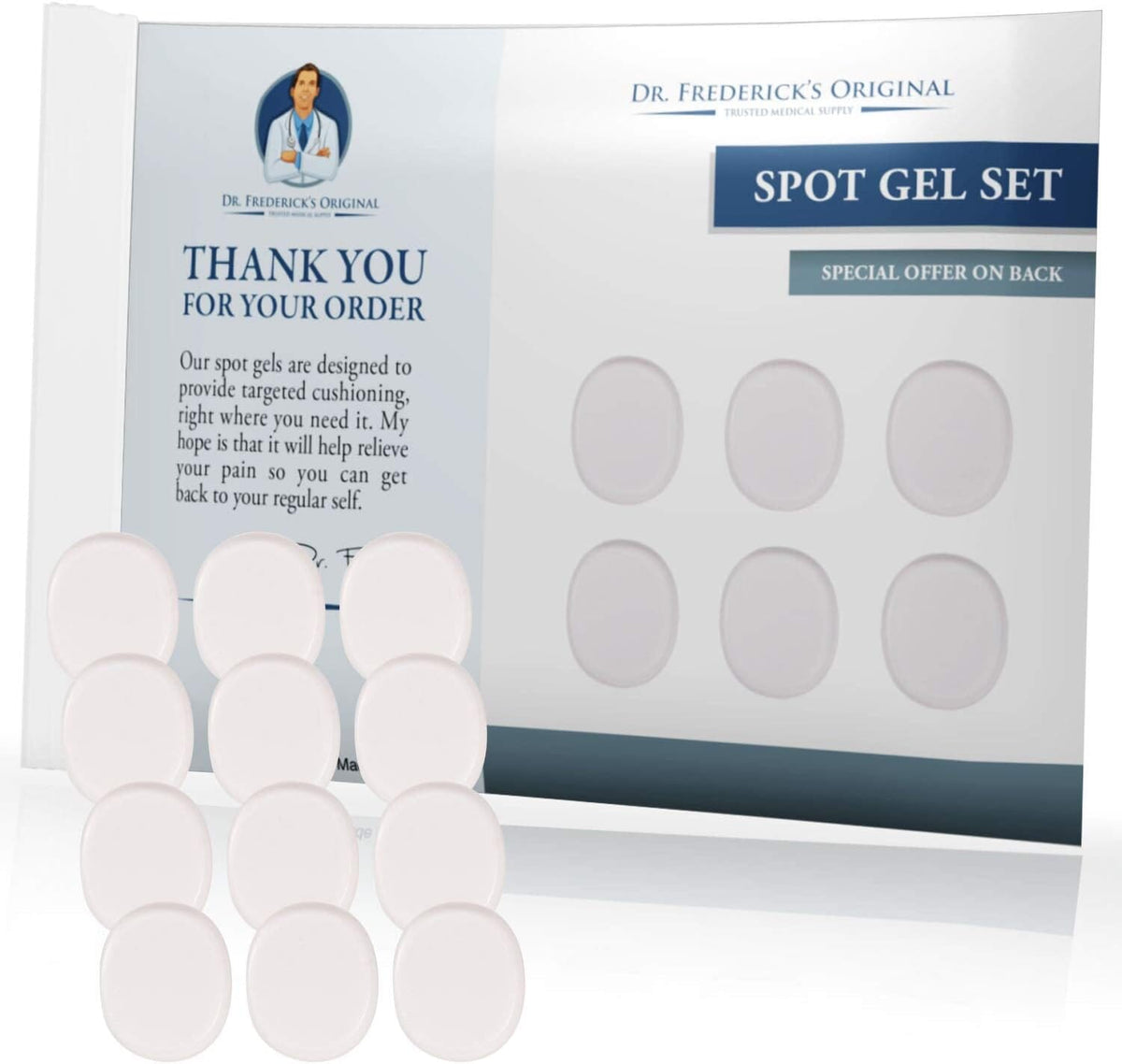 Dr. Frederick&#39;s Original Spot Gel Blister Pads - 12 Pieces - Relieve Pain from Calluses, Bunions, Corns, Ill-Fitting Shoes - Adhesive Gel Pads to Protect Your Feet Foot Pain Dr. Frederick&#39;s Original 