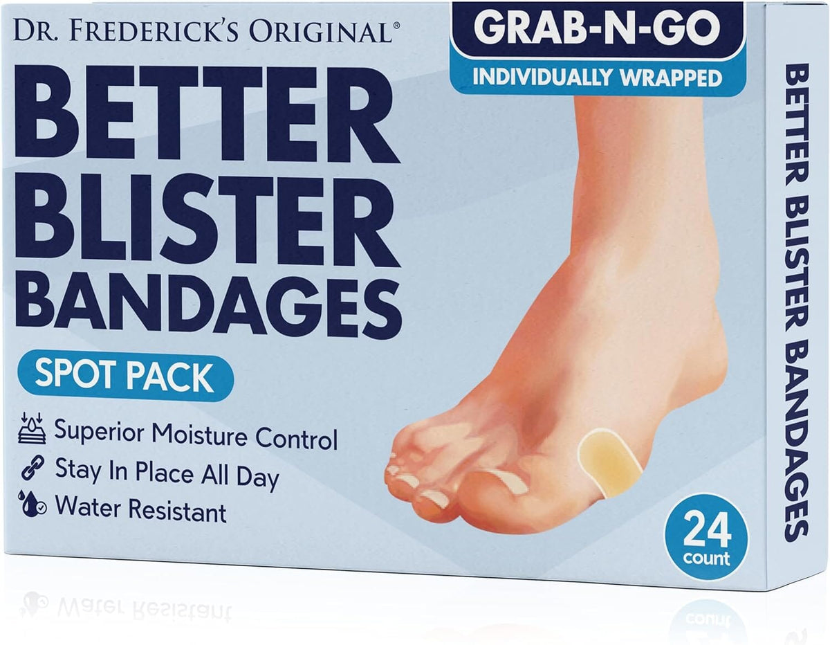 Dr. Frederick&#39;s Original Better Blister Bandages -- for Rapid Blister Prevention &amp; Recovery Foot Pain Dr. Frederick&#39;s Original 24 Count - Spot Pack 