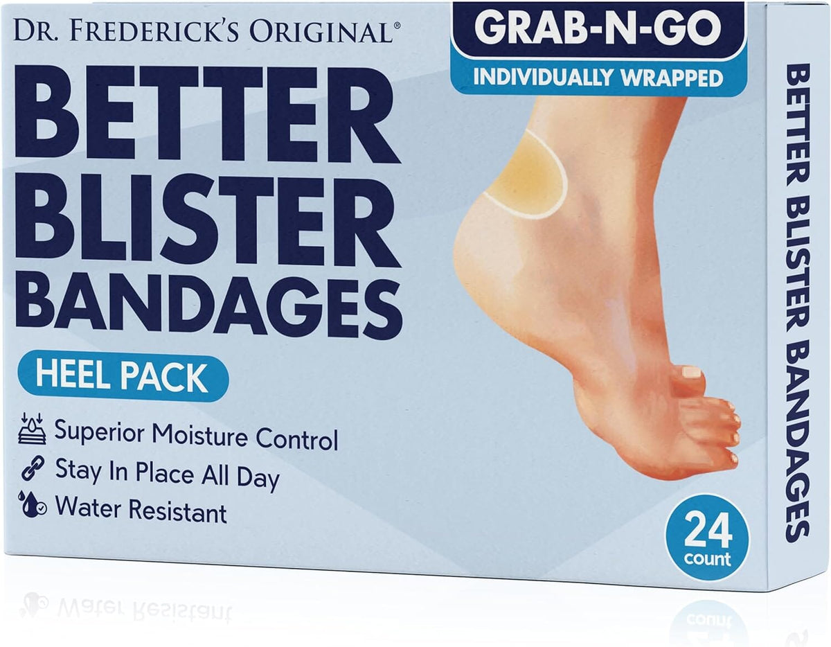 Dr. Frederick&#39;s Original Better Blister Bandages -- for Rapid Blister Prevention &amp; Recovery Foot Pain Dr. Frederick&#39;s Original 24 Count - Heel Pack 