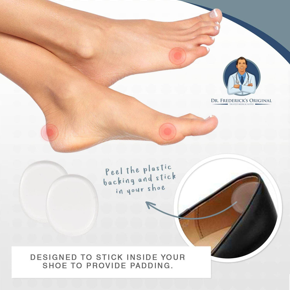 Dr. Frederick&#39;s Original Spot Gel Blister Pads - 12 Pieces - Relieve Pain from Calluses, Bunions, Corns, Ill-Fitting Shoes - Adhesive Gel Pads to Protect Your Feet Foot Pain Dr. Frederick&#39;s Original 
