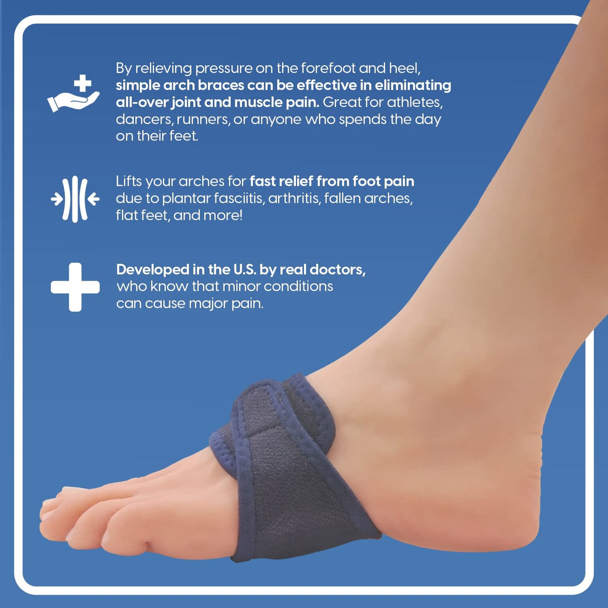 Dr. Frederick&#39;s Original Arch Support Brace - 2 Pcs - Orthotic Wraps for Plantar Fasciitis and Flat Feet - Fast Relief of Foot Pain - Flat Foot Arch Support - Arch Relief Insoles - for Men &amp; Women Foot Pain Dr. Frederick&#39;s Original 