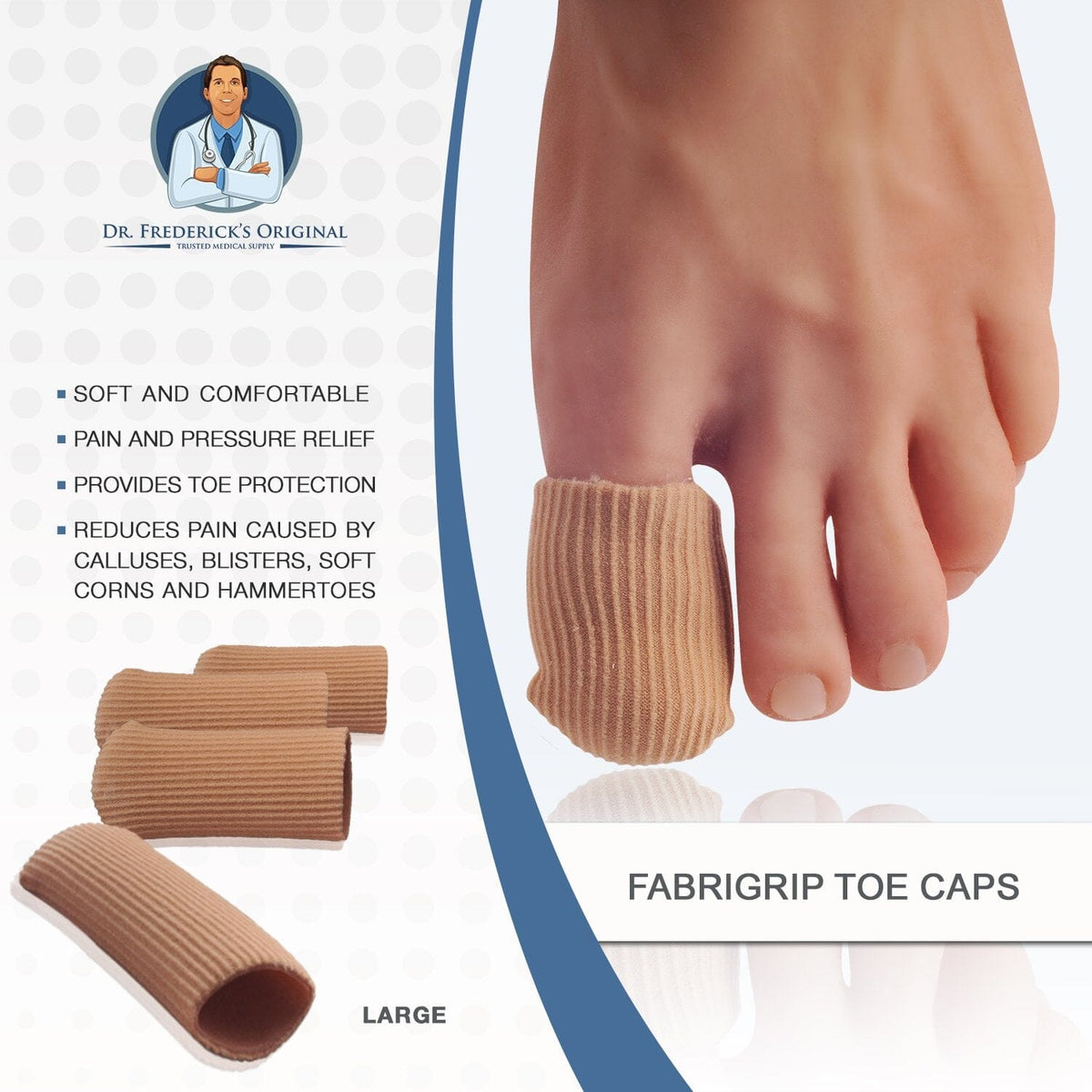 Dr. Frederick&#39;s Original Fabric Toe Caps - Toe Separators - 3 Pairs Foot Pain Dr. Frederick&#39;s Original 