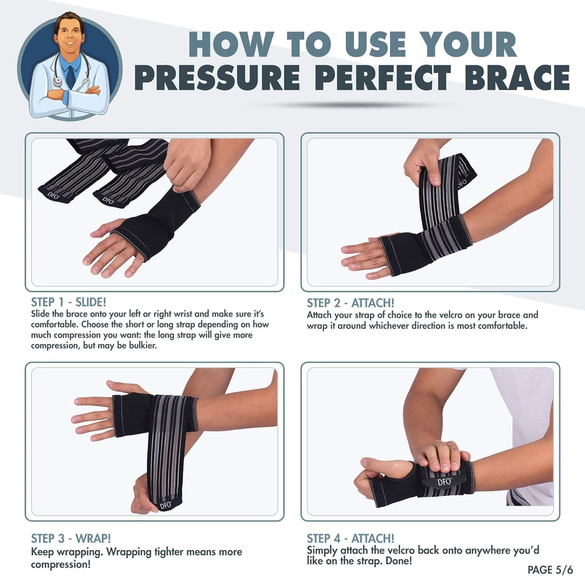 Dr. Frederick&#39;s Original Pressure Perfect Wrist Brace Wrist Pain Dr. Frederick&#39;s Original 