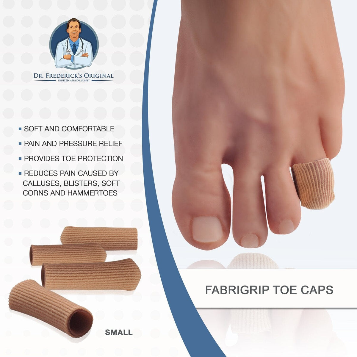 Dr. Frederick&#39;s Original Fabric Toe Caps - Toe Separators - 3 Pairs Foot Pain Dr. Frederick&#39;s Original 
