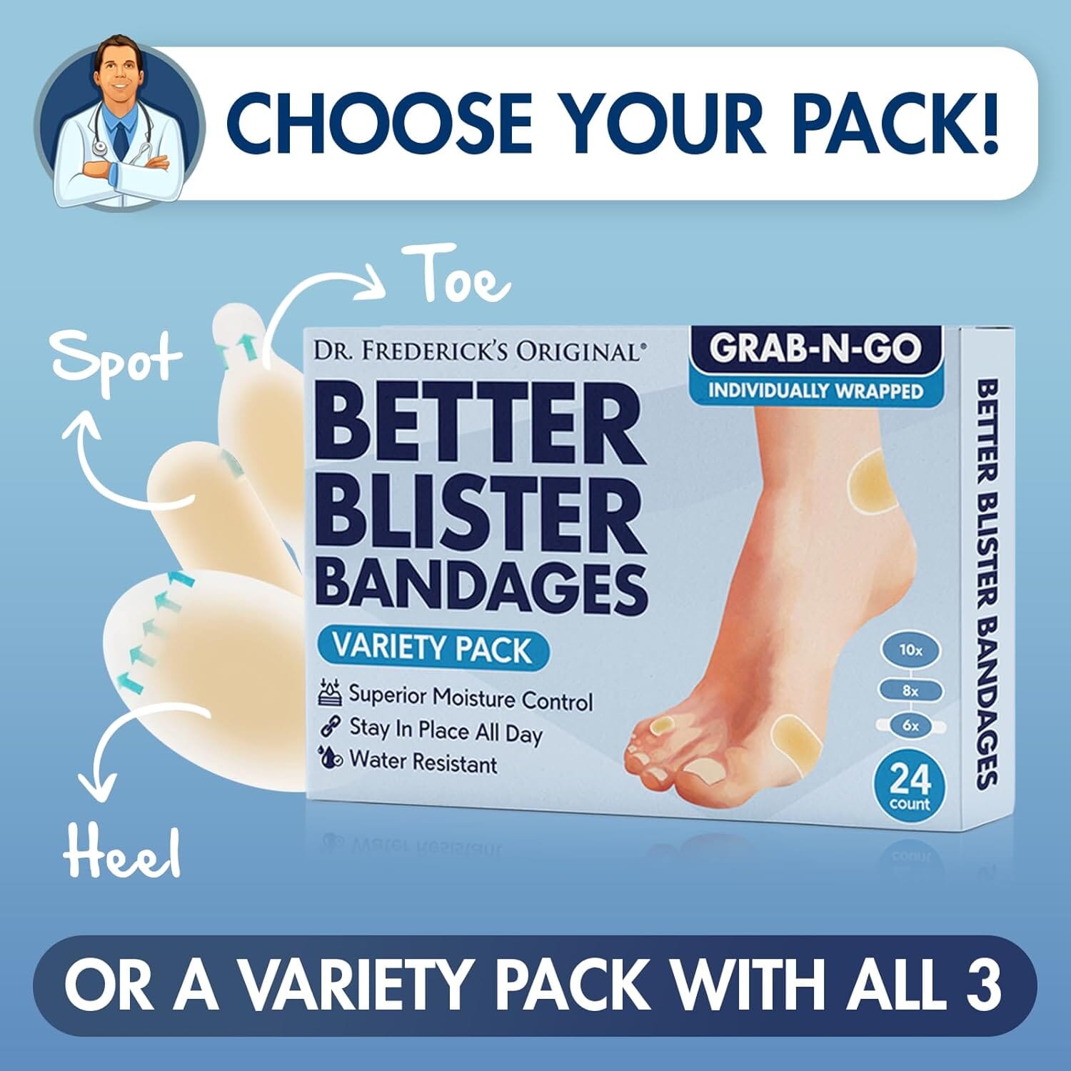 Dr Frederick s Original Better Blister Bandages 12 Ct Variety Pack dr-frederick-s-original-better-blister-bandages-12-ct-variety-pack