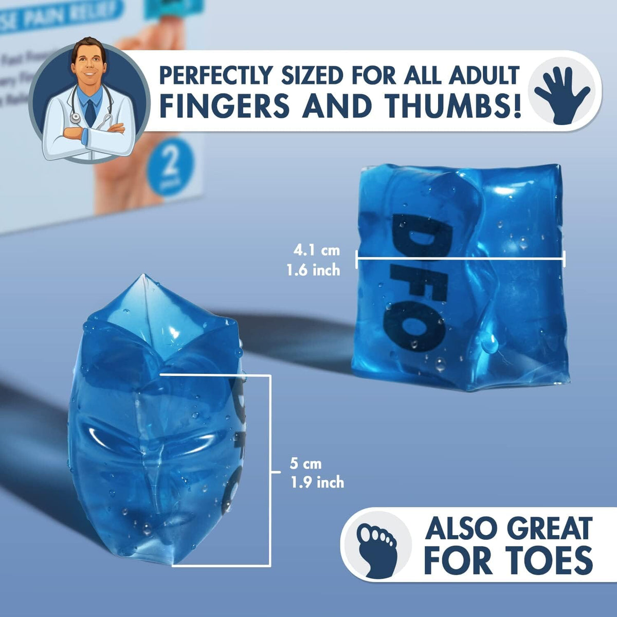 Dr. Frederick&#39;s Original Frosty Fingers - 2pc - Finger Gel Ice Packs - Finger Ice Pack Wrap - Thumb Ice Pack - Reusable Ice Pack Sleeves - for Injury, Sprain, Arthritis, &amp; Chronic Pain Finger Pain Dr. Frederick&#39;s Original 