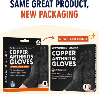 Dr. Frederick's Original Copper Full Finger Comfort Gloves - 2 Gloves - Great for Typing and Everyday Activities Compression Wear Dr. Frederick's Original 