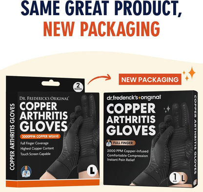 Dr. Frederick's Original Copper Full Finger Comfort Gloves - 2 Gloves - Great for Typing and Everyday Activities Compression Wear Dr. Frederick's Original 
