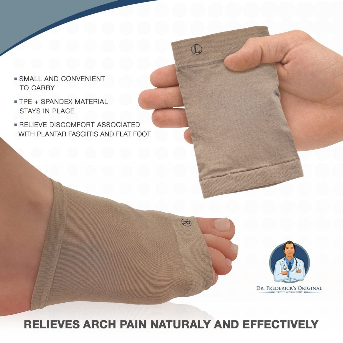 Dr. Frederick&#39;s Original Arch Support Sleeve Set - 2 Pieces - Soft Gel Sleeves for Flat Foot Pain - Arch Support - Plantar Fasciitis Pain Relief - W6-10 | M4.5-8 Foot Pain Dr. Frederick&#39;s Original 