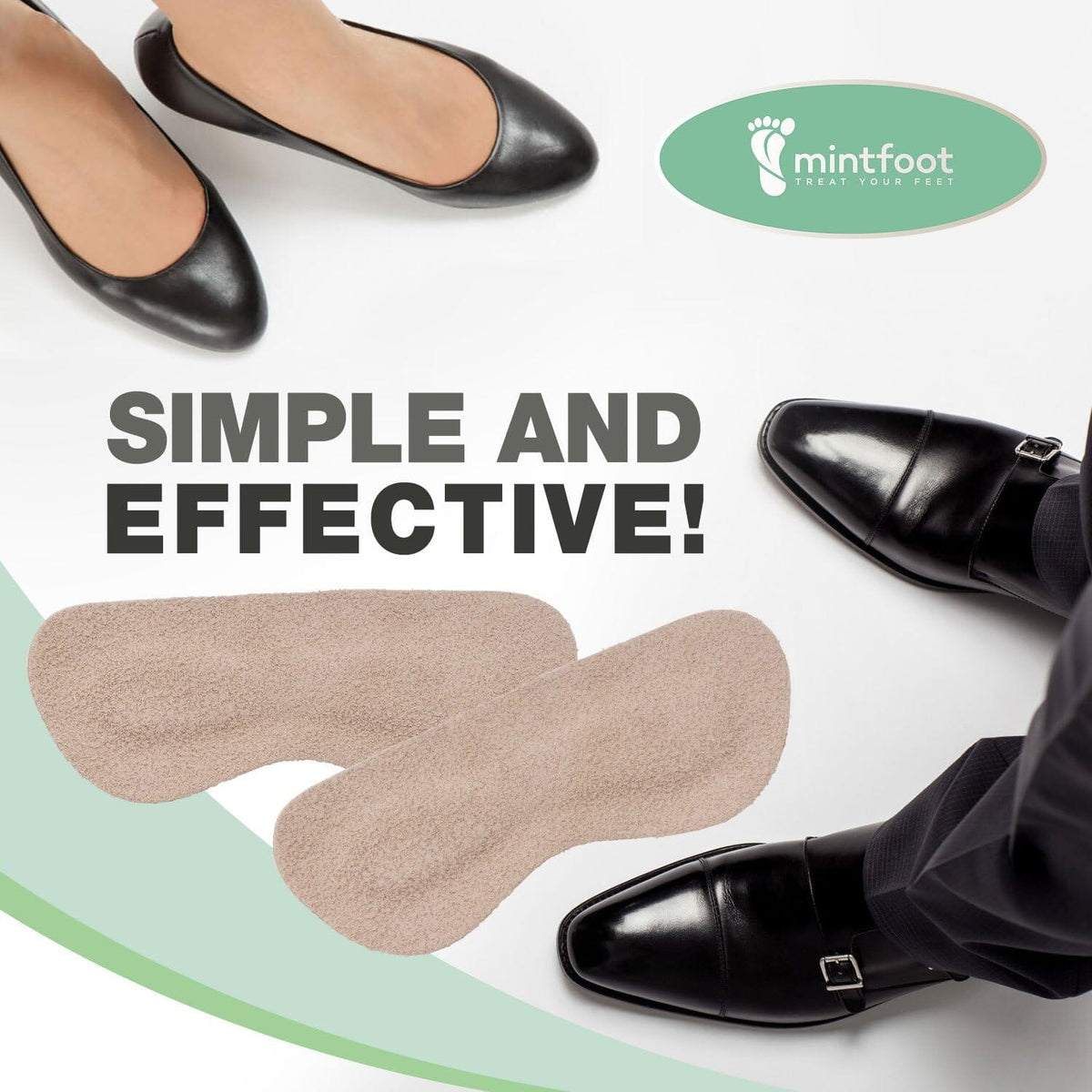 Mintfoot Leather Heel Grips - 10 Pieces - Shoe Liners for Women &amp; Men - Heel Snugs to Stop Blisters &amp; Cuts Foot Pain Dr. Frederick&#39;s Original 